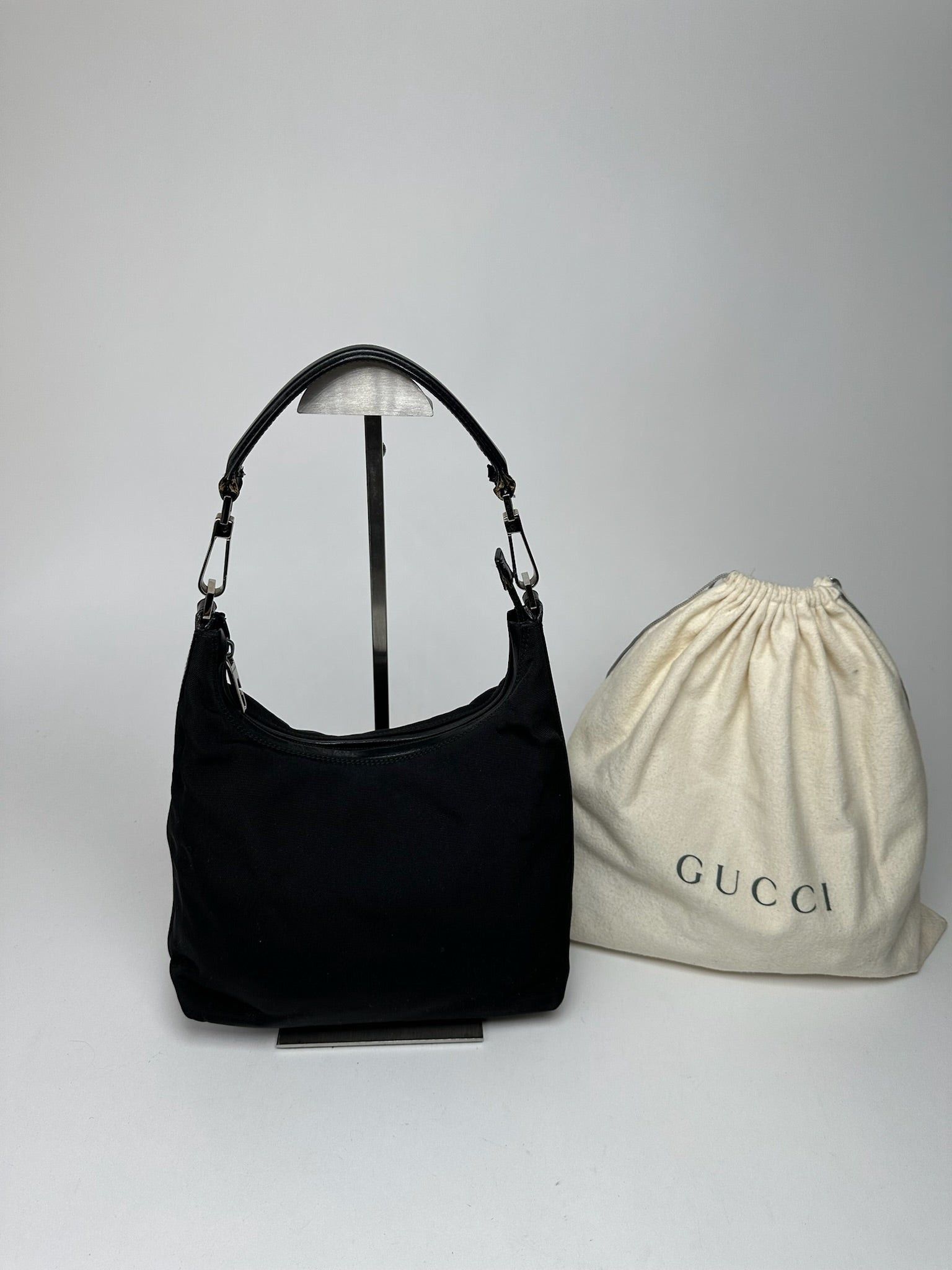 Gucci Vintage Canvas Leather Bag Black Size ONE SIZE - 4 Thumbnail