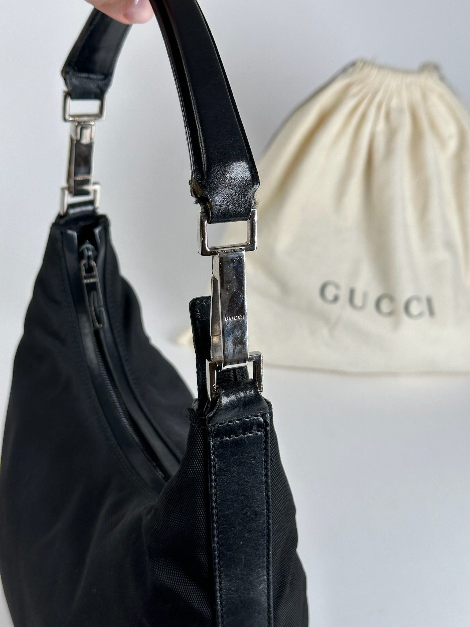 Gucci Vintage Canvas Leather Bag Black Size ONE SIZE - 3 Thumbnail
