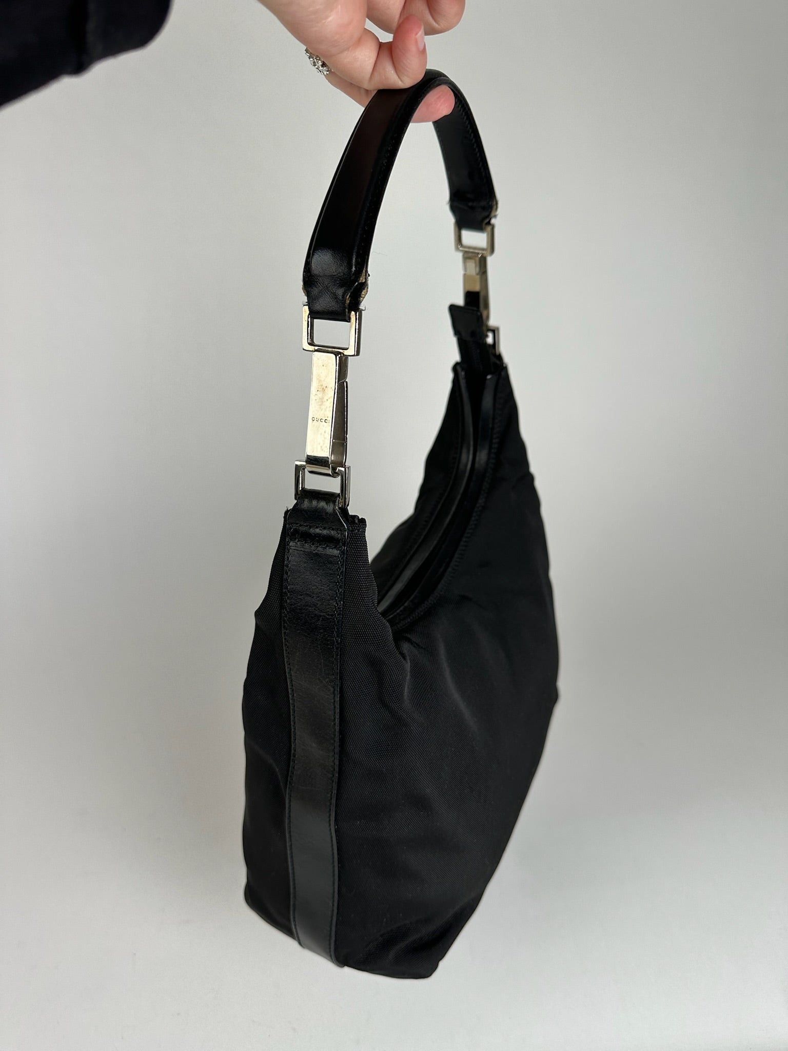 Gucci Vintage Canvas Leather Bag Black Size ONE SIZE - 7 Thumbnail
