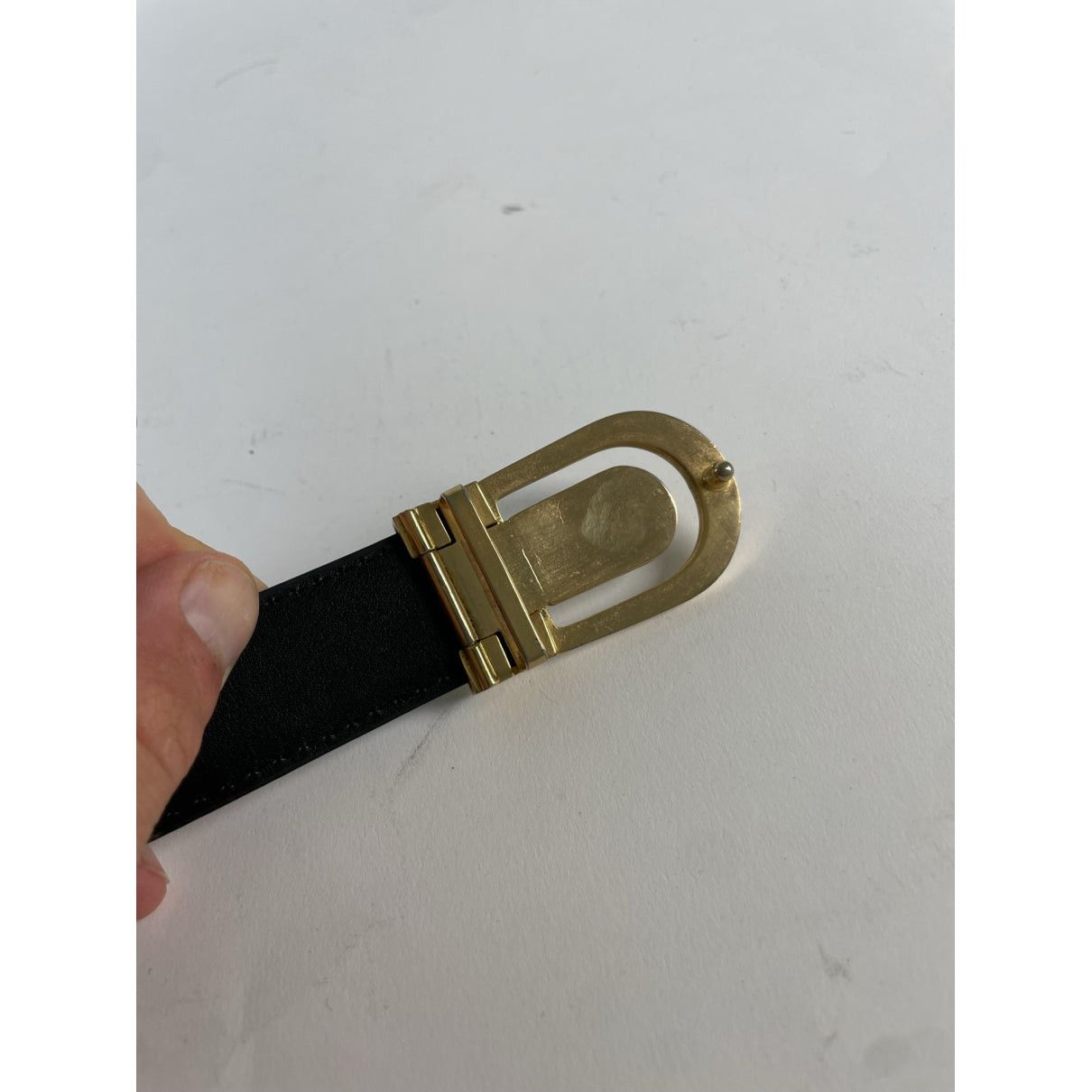 Celine Triomphe Black Leather Belt Size ONE SIZE - 3 Thumbnail