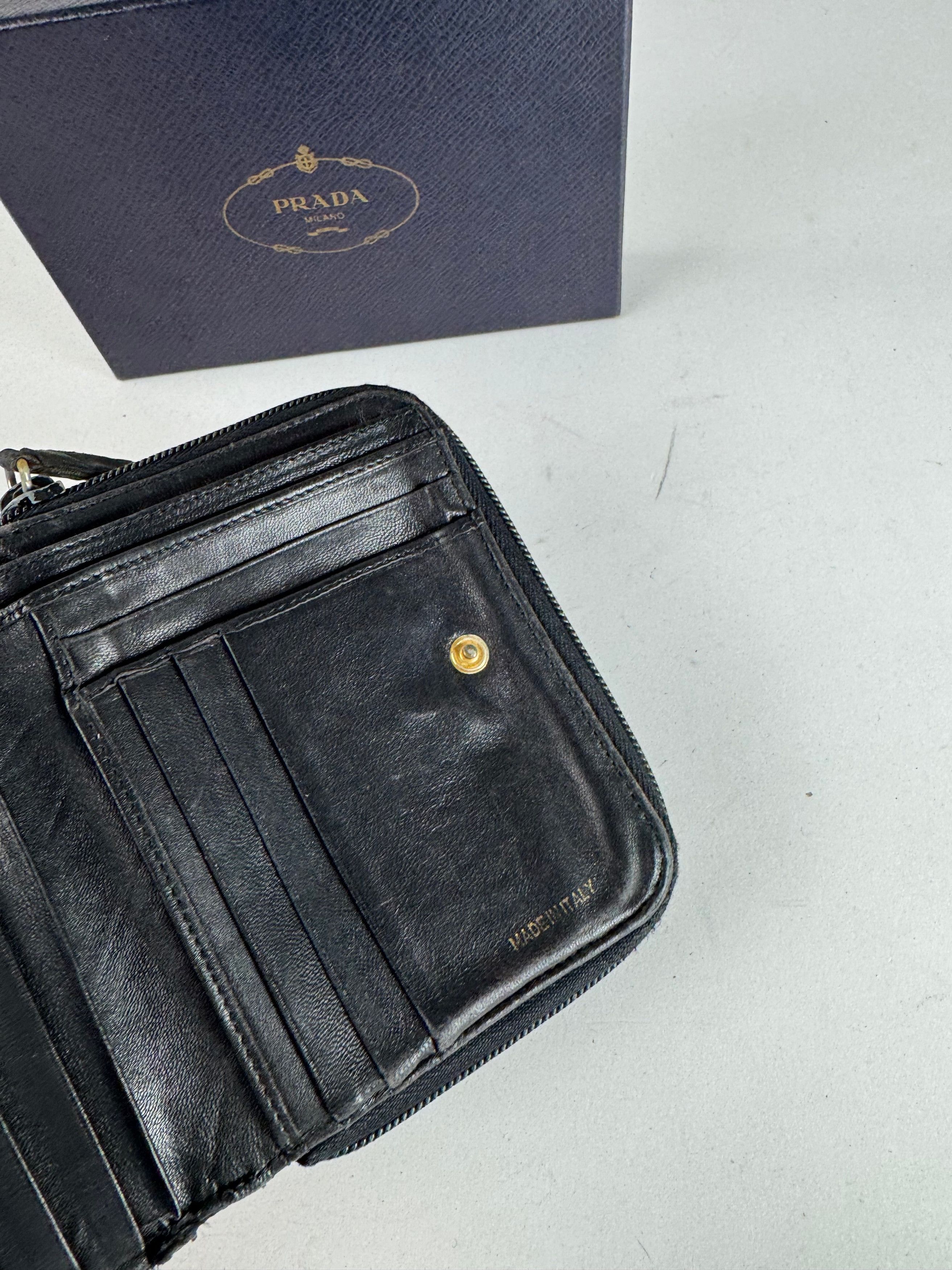 Prada Vintage Canvas Wallet Black Size ONE SIZE - 8 Thumbnail