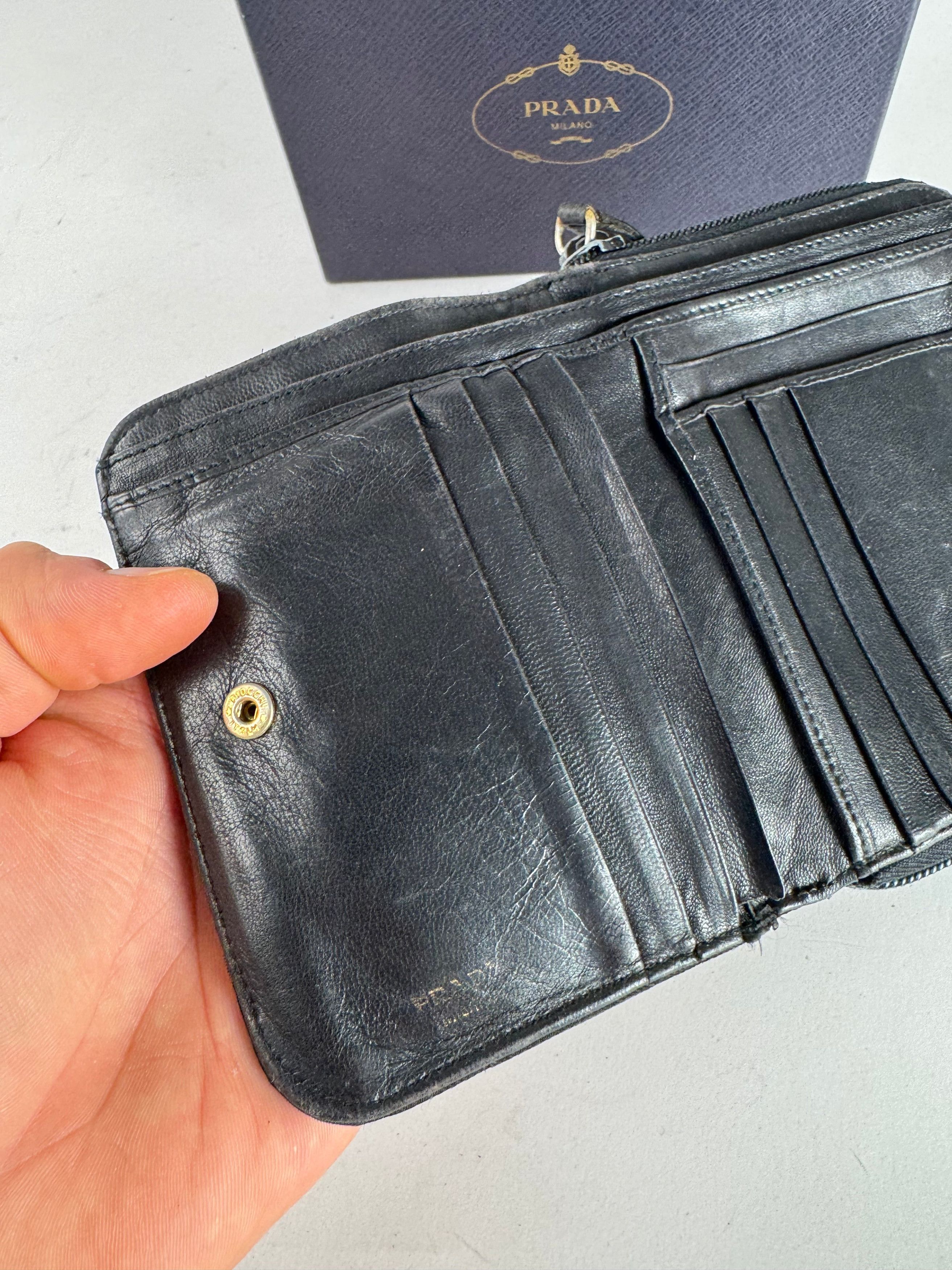 Prada Vintage Canvas Wallet Black Size ONE SIZE - 6 Thumbnail