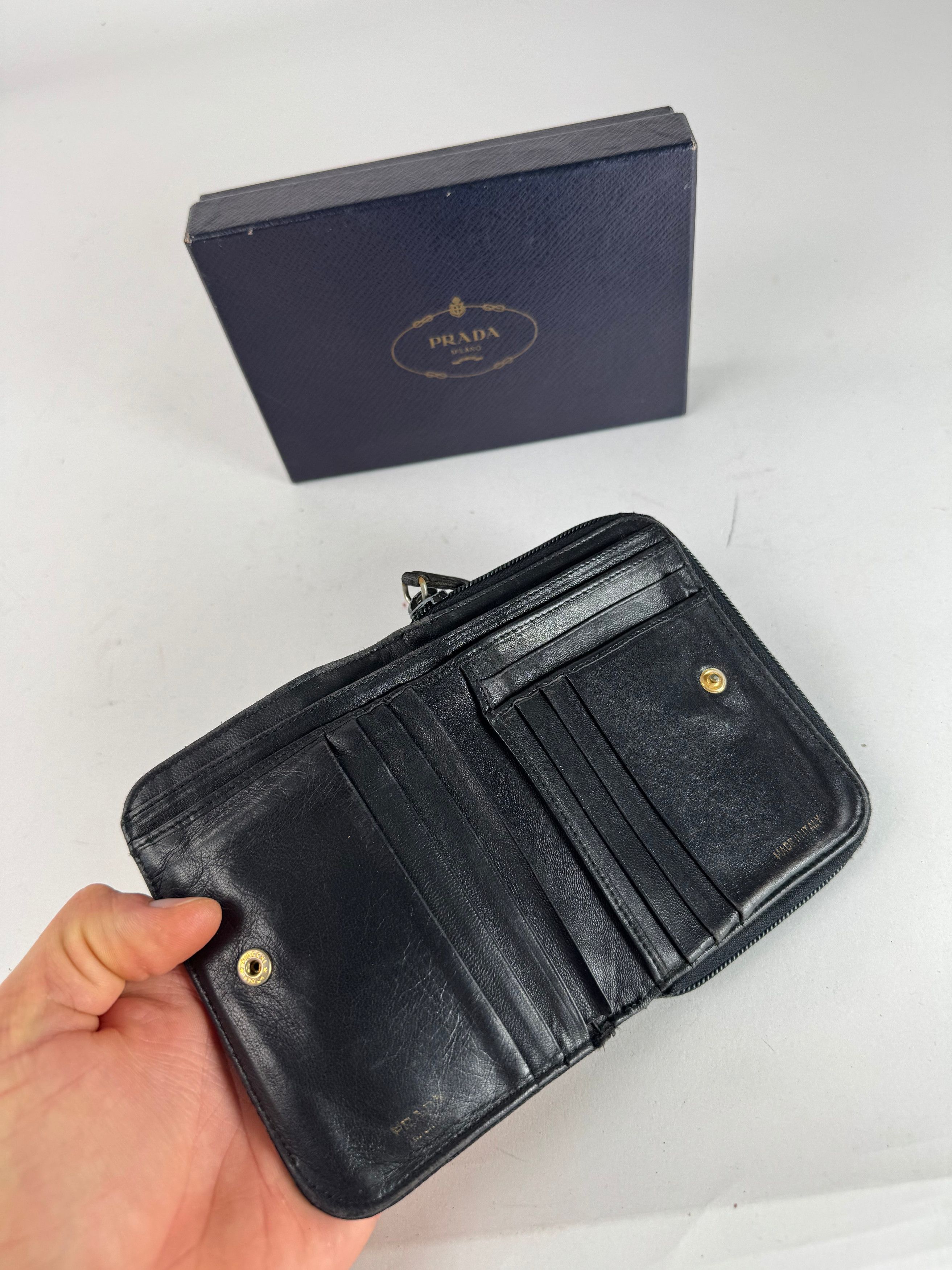Prada Vintage Canvas Wallet Black Size ONE SIZE - 9 Thumbnail
