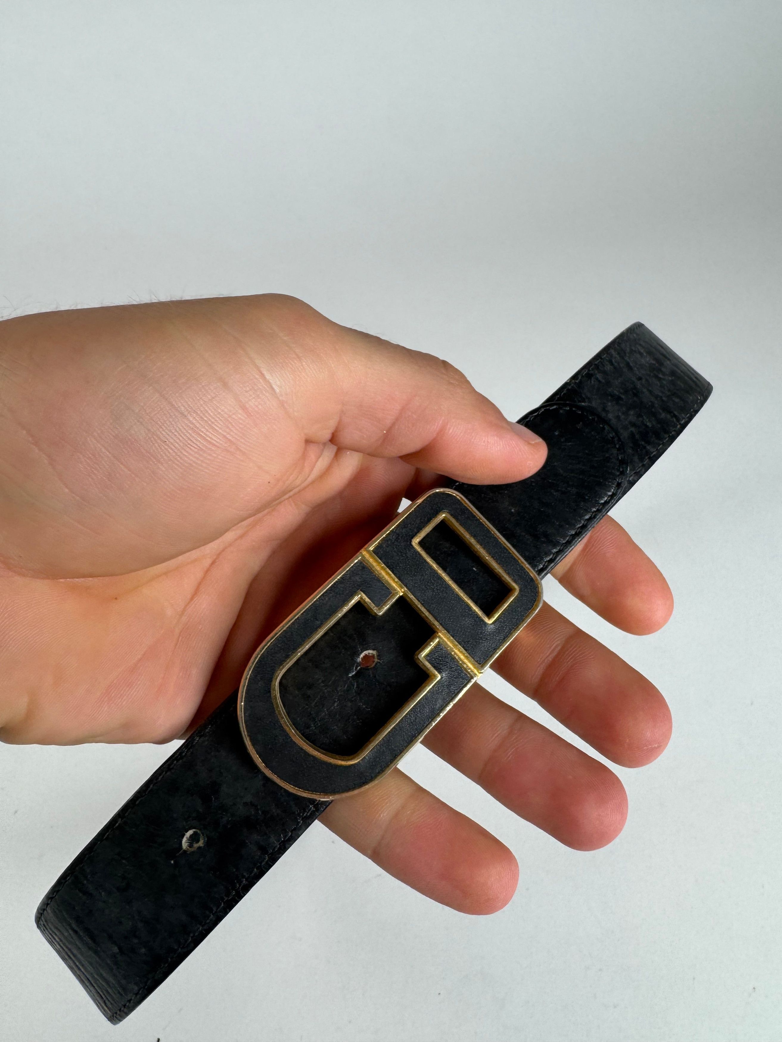 Dior Vintage Leather belt black Size ONE SIZE - 8 Thumbnail