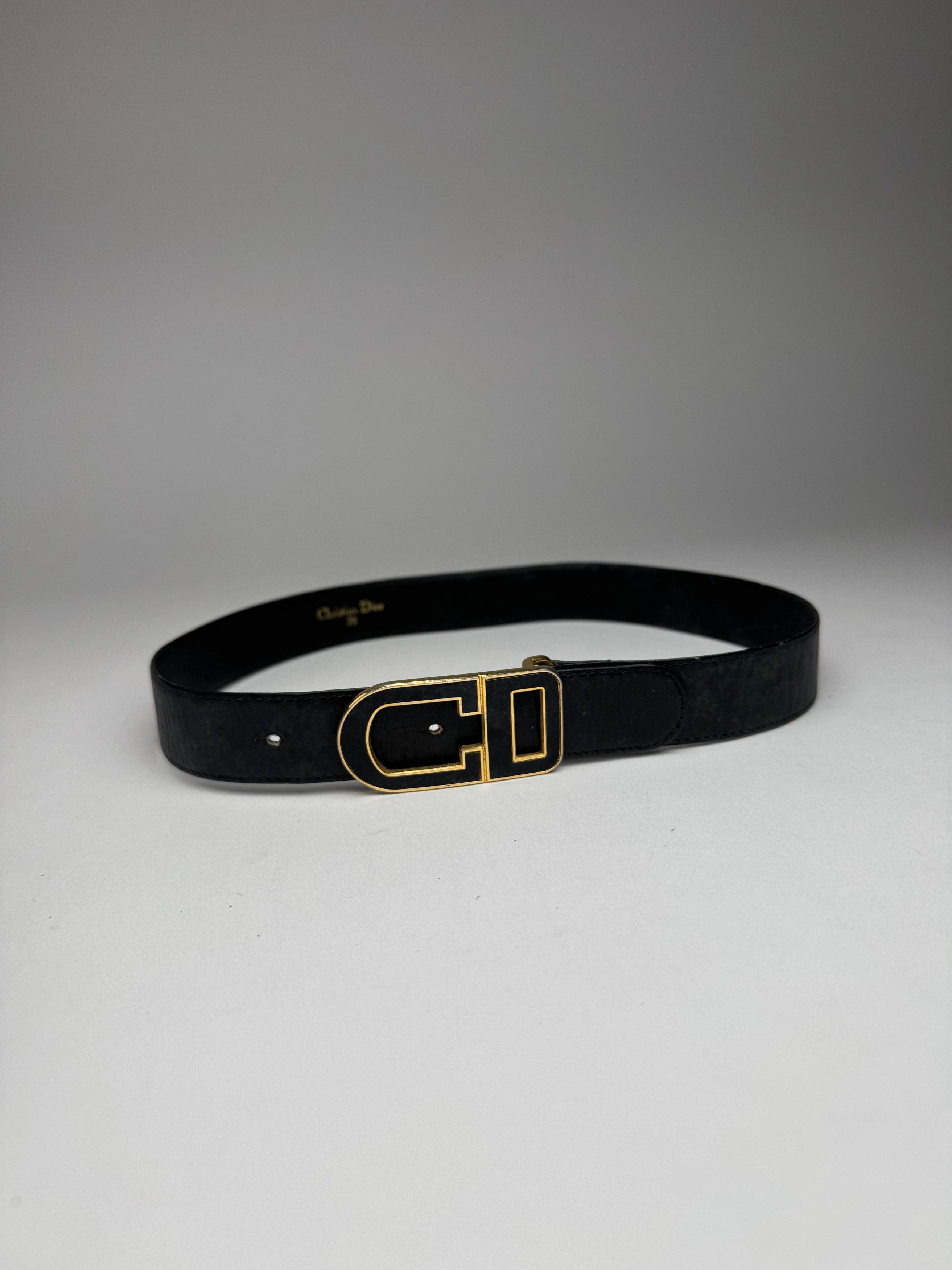 Dior Vintage Leather belt black Size ONE SIZE - 9 Thumbnail