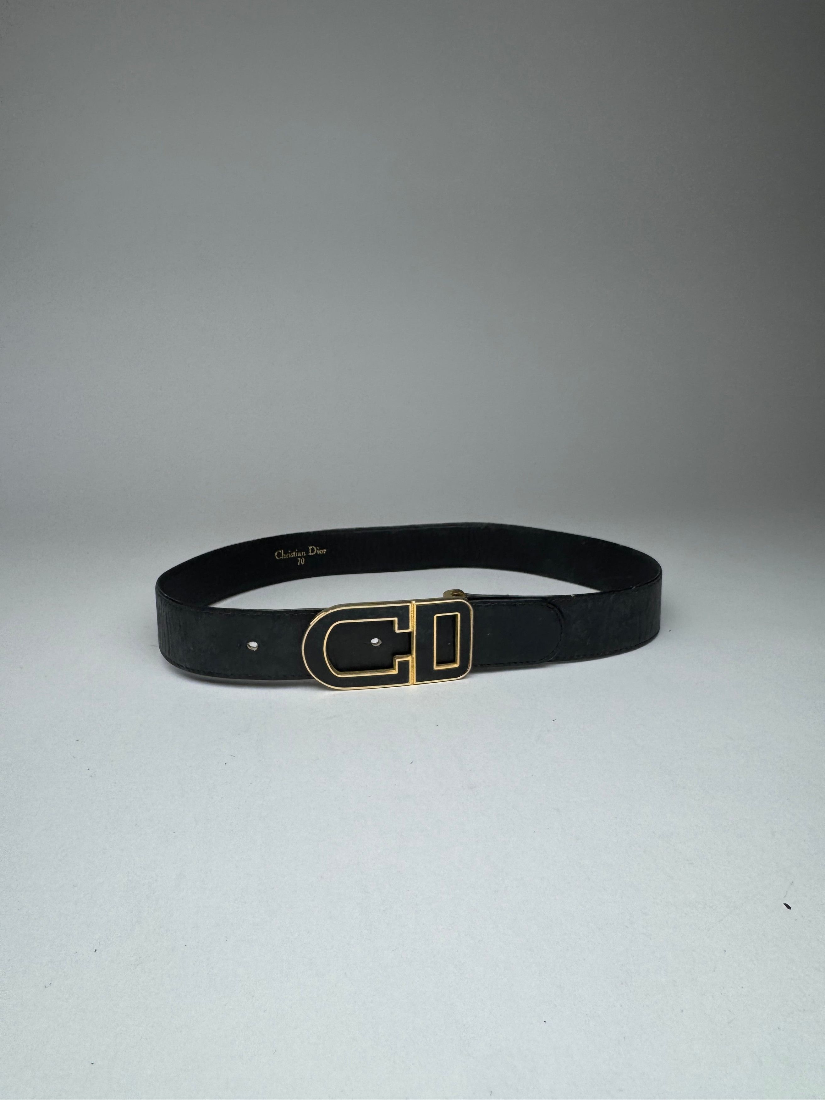Dior Vintage Leather belt black Size ONE SIZE - 4 Thumbnail