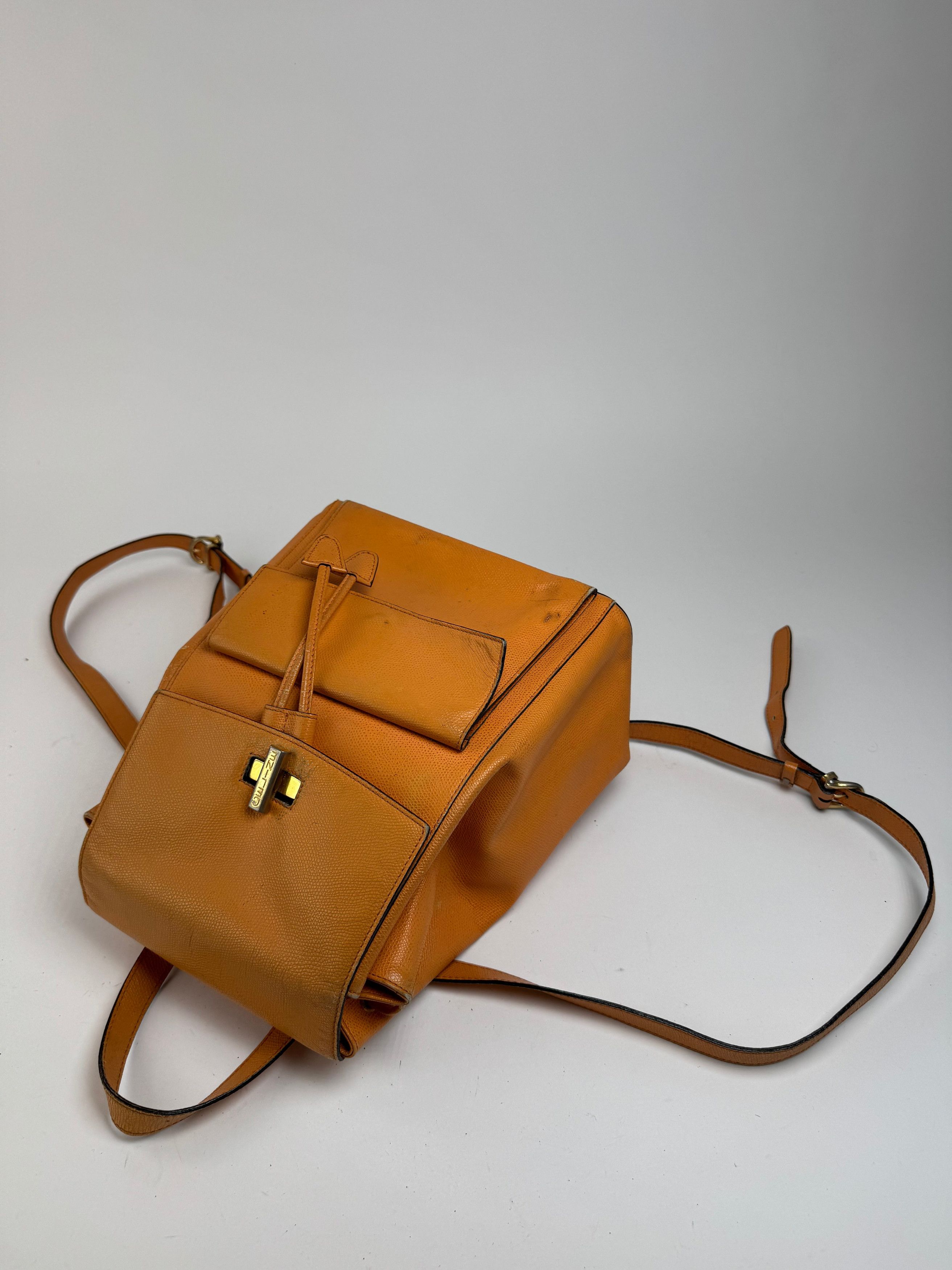 Celine Vintage Paris Leather backpack Orange Size ONE SIZE - 8 Thumbnail