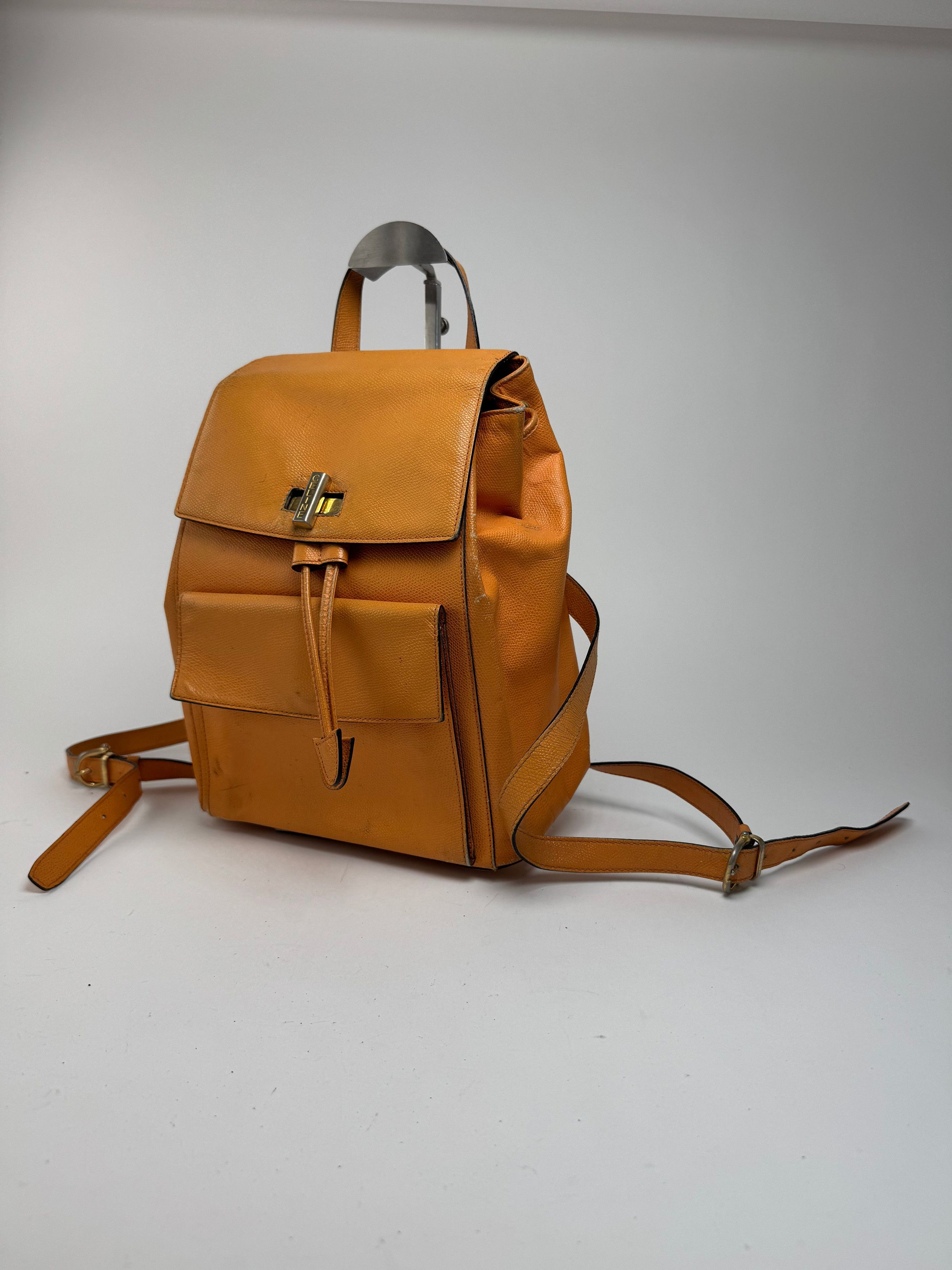 Celine Vintage Paris Leather backpack Orange Size ONE SIZE - 2 Thumbnail