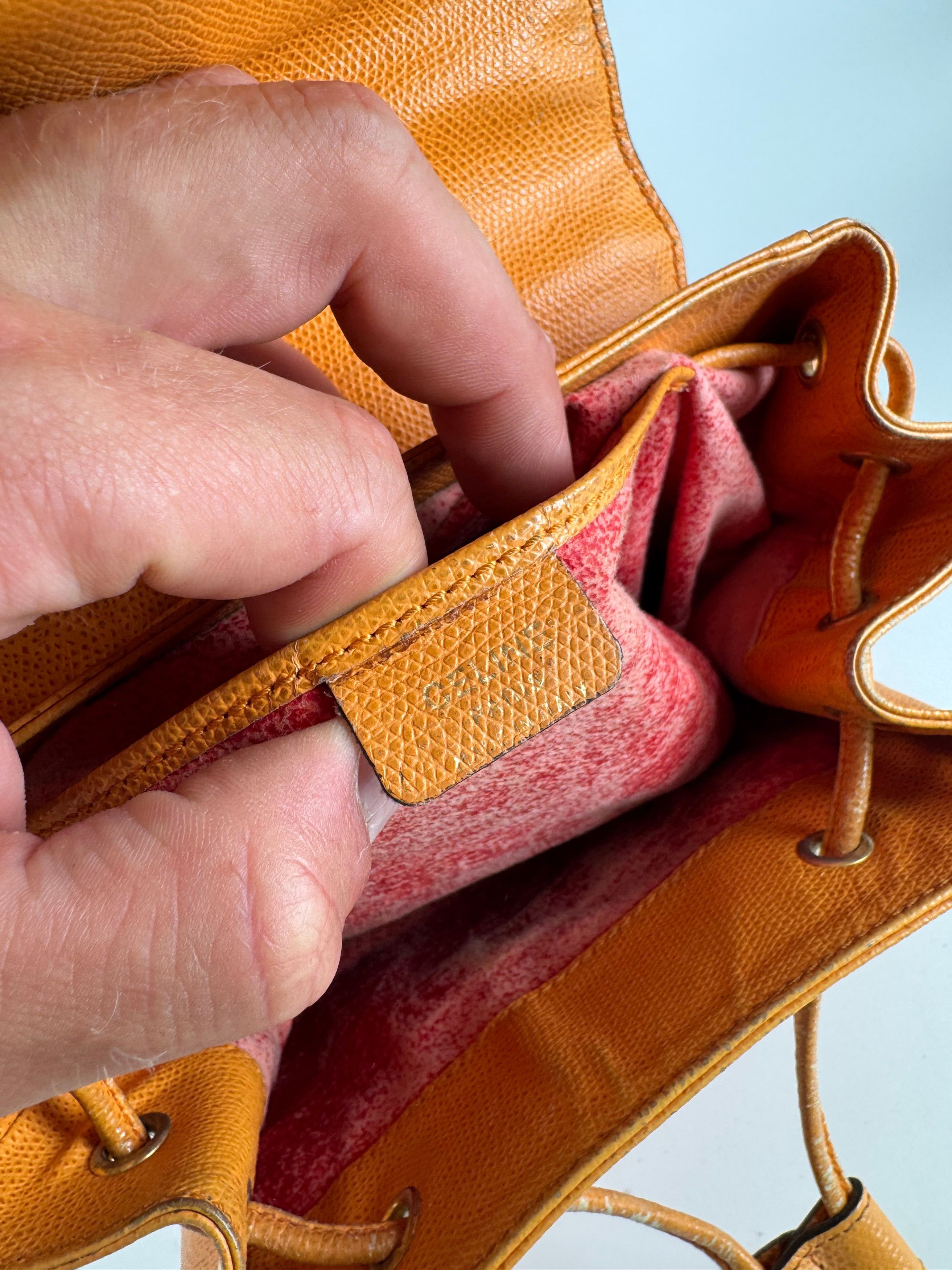 Celine Vintage Paris Leather backpack Orange Size ONE SIZE - 4 Thumbnail