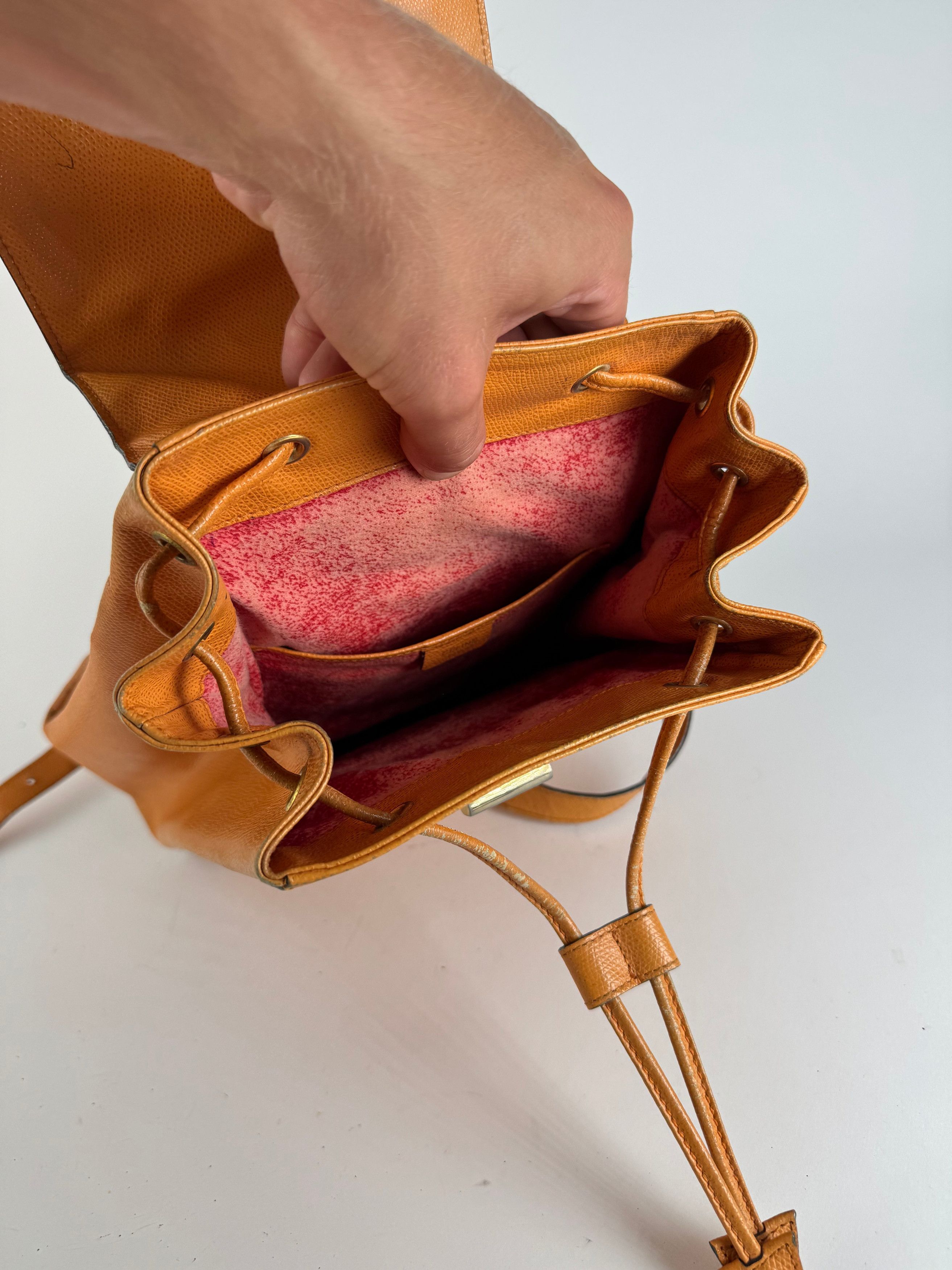 Celine Vintage Paris Leather backpack Orange Size ONE SIZE - 13 Thumbnail