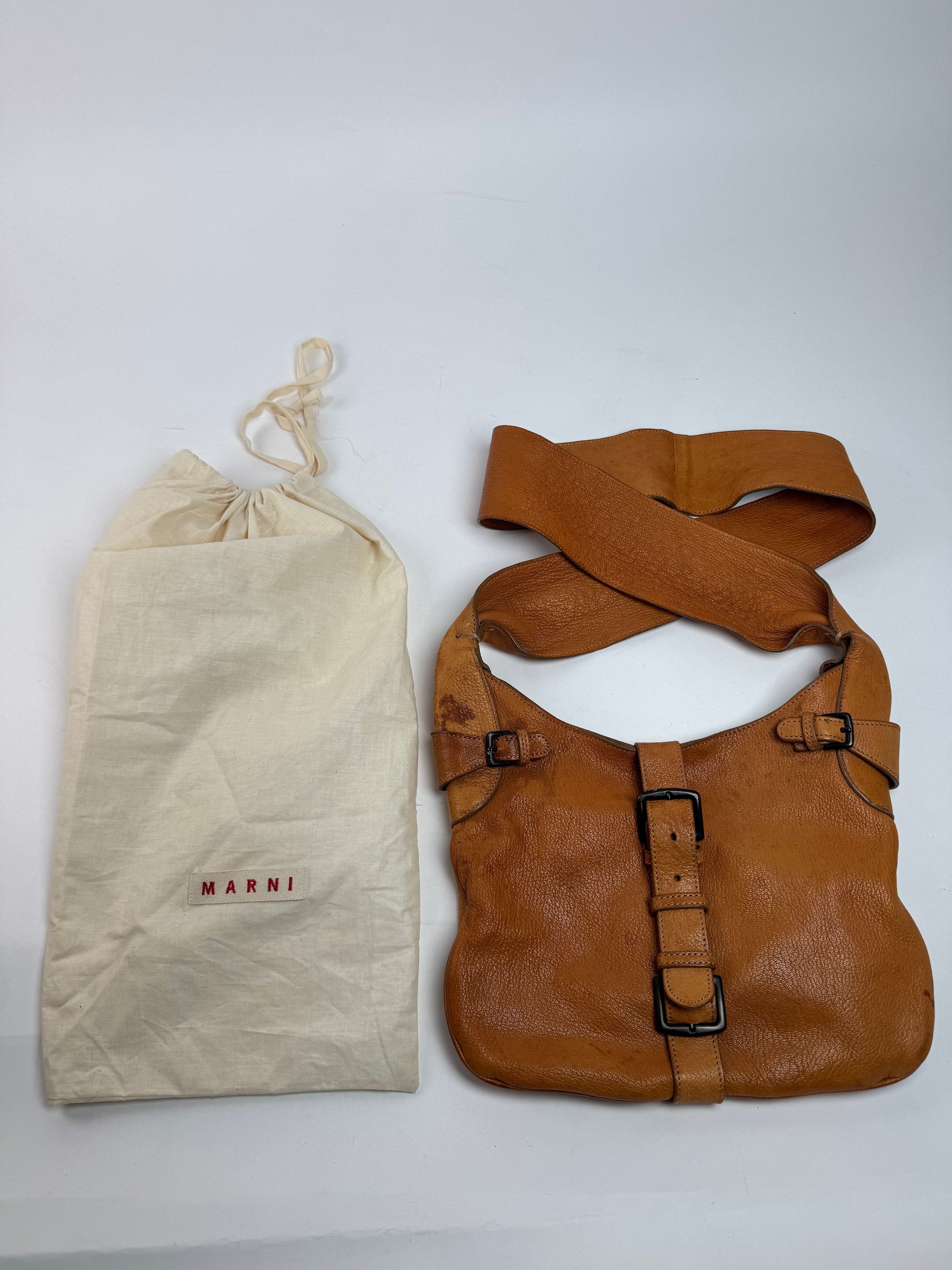 Marni Vintage Leather Shoulder bag Brown Orange Size ONE SIZE - 14 Thumbnail