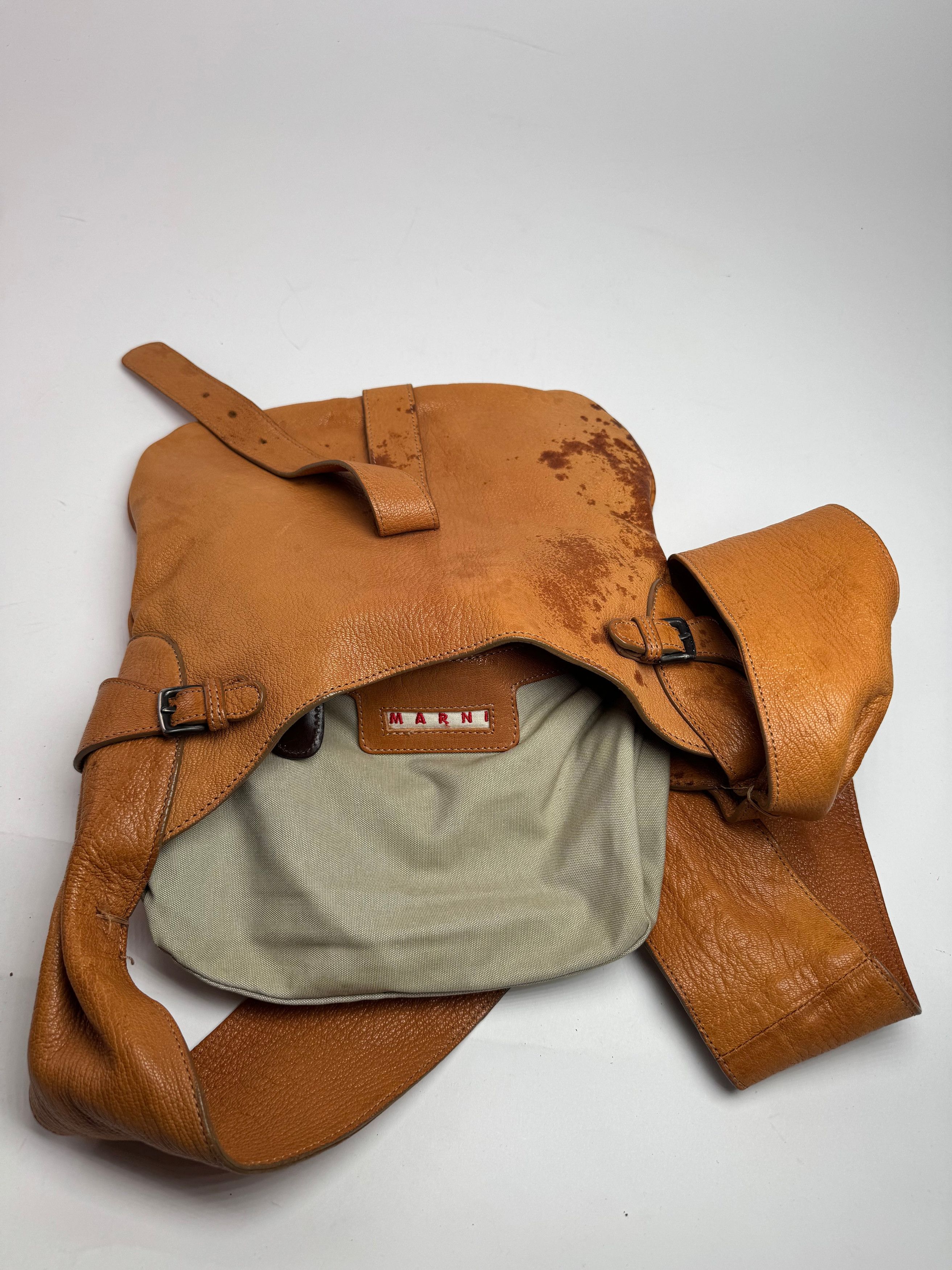 Marni Vintage Leather Shoulder bag Brown Orange Size ONE SIZE - 5 Thumbnail