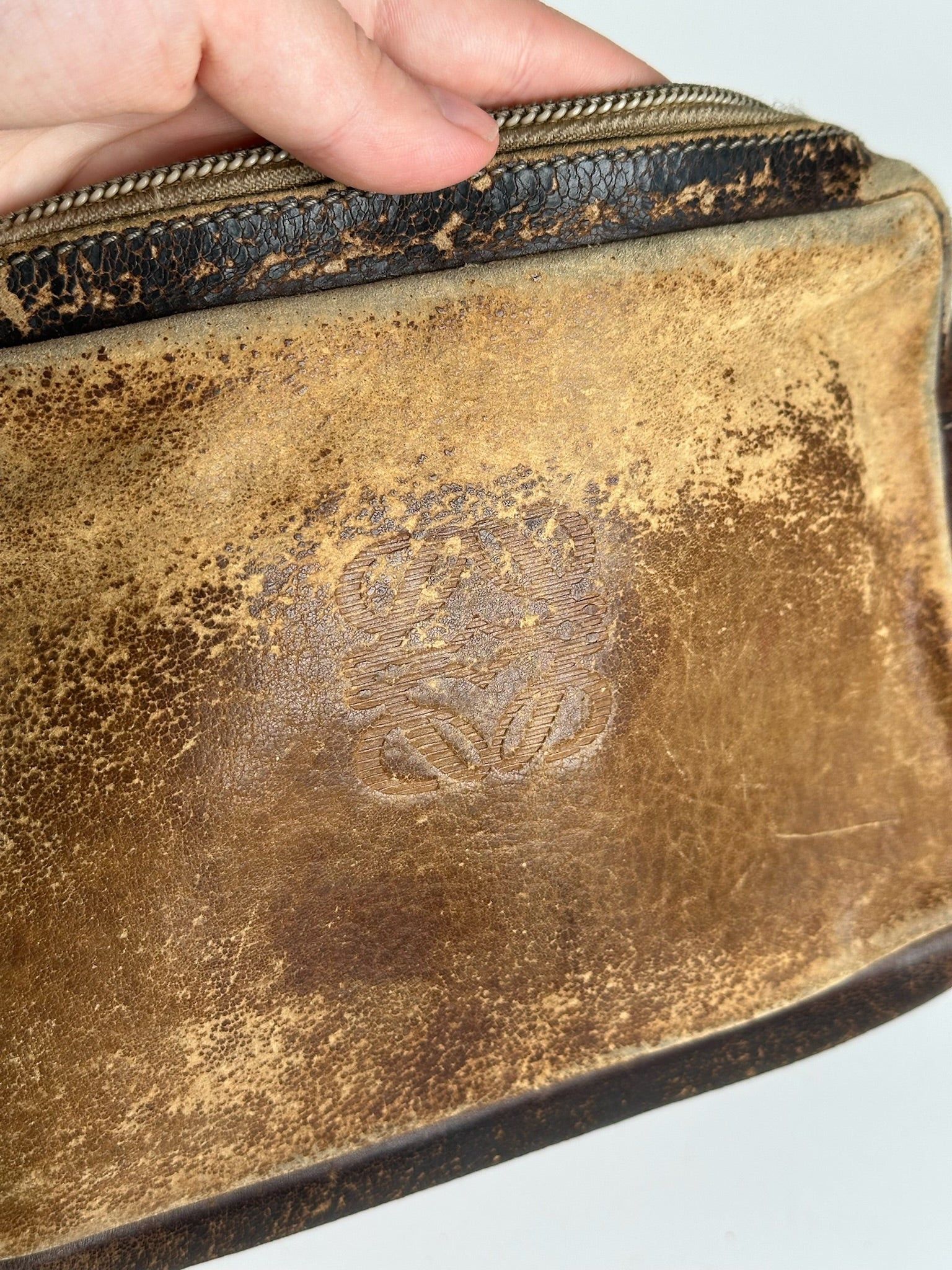 Loewe Vintage Madrid Leather Clutch Brown Size ONE SIZE - 3 Thumbnail