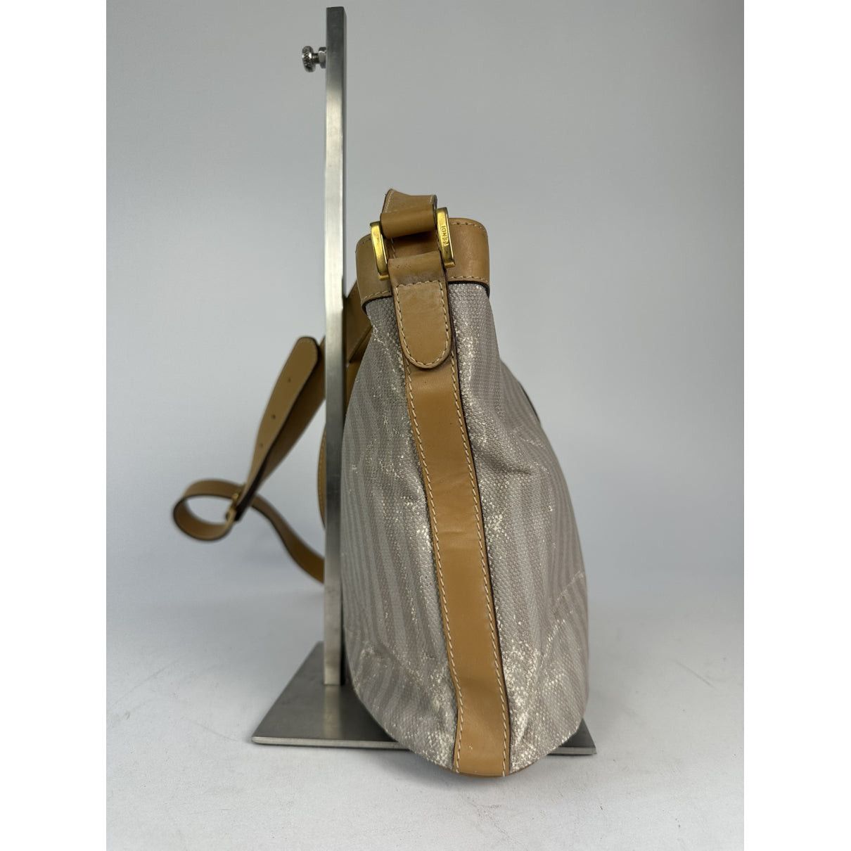 Fendi Baguette Grey Cotton Handbag Size ONE SIZE - 4 Thumbnail