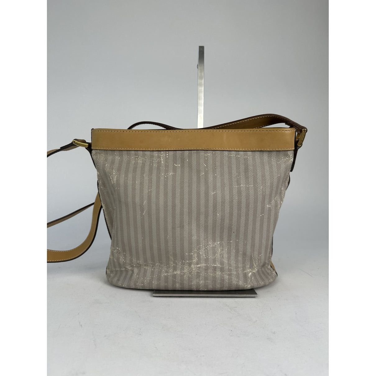 Fendi Baguette Grey Cotton Handbag Size ONE SIZE - 5 Thumbnail