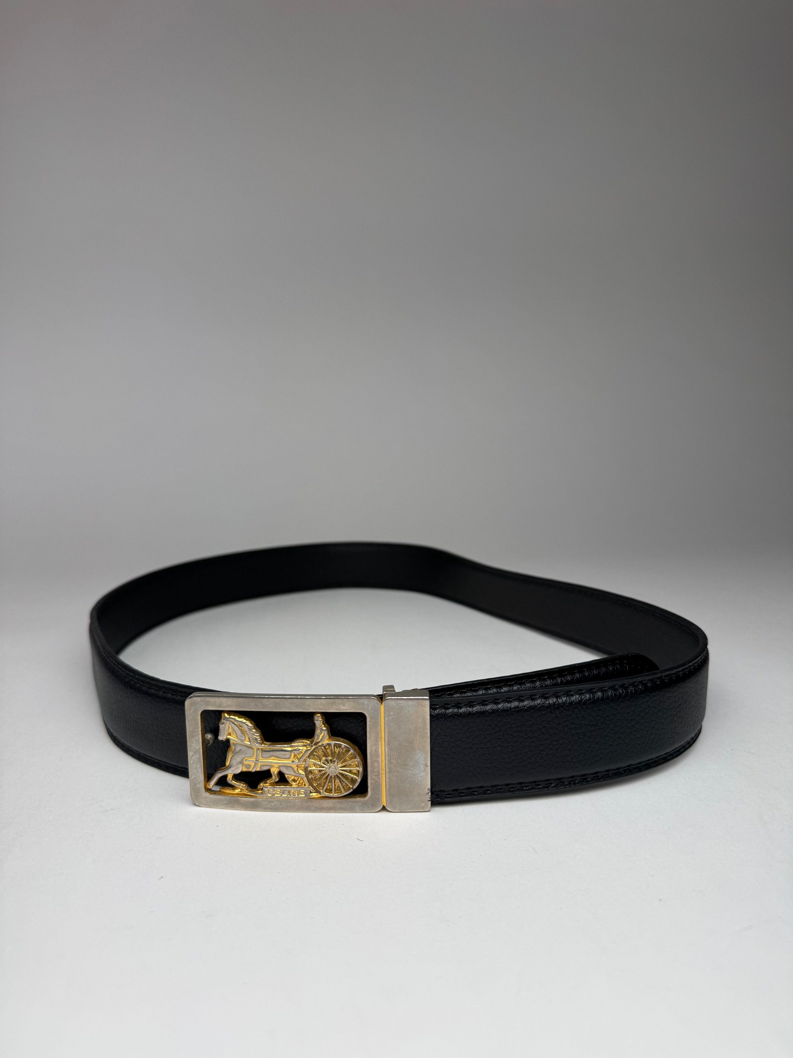Celine Vintage Paris Leather belt black Size ONE SIZE - 9 Thumbnail