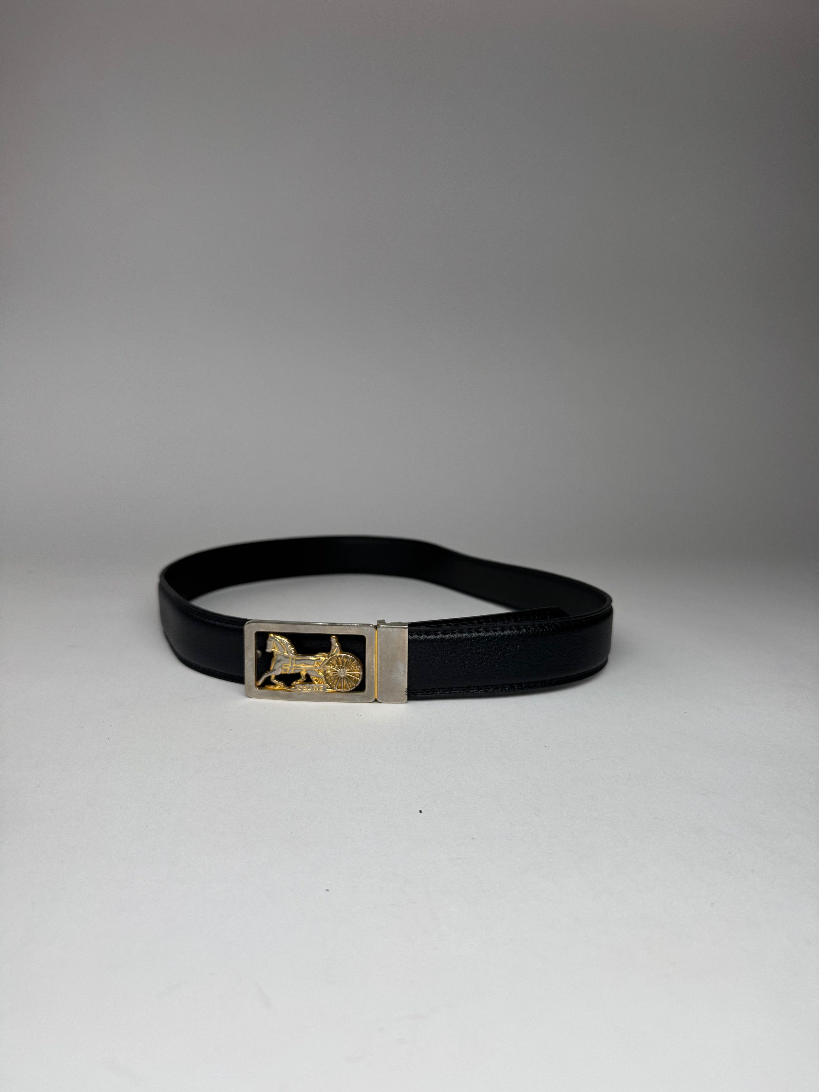 Celine Vintage Paris Leather belt black Size ONE SIZE - 4 Thumbnail