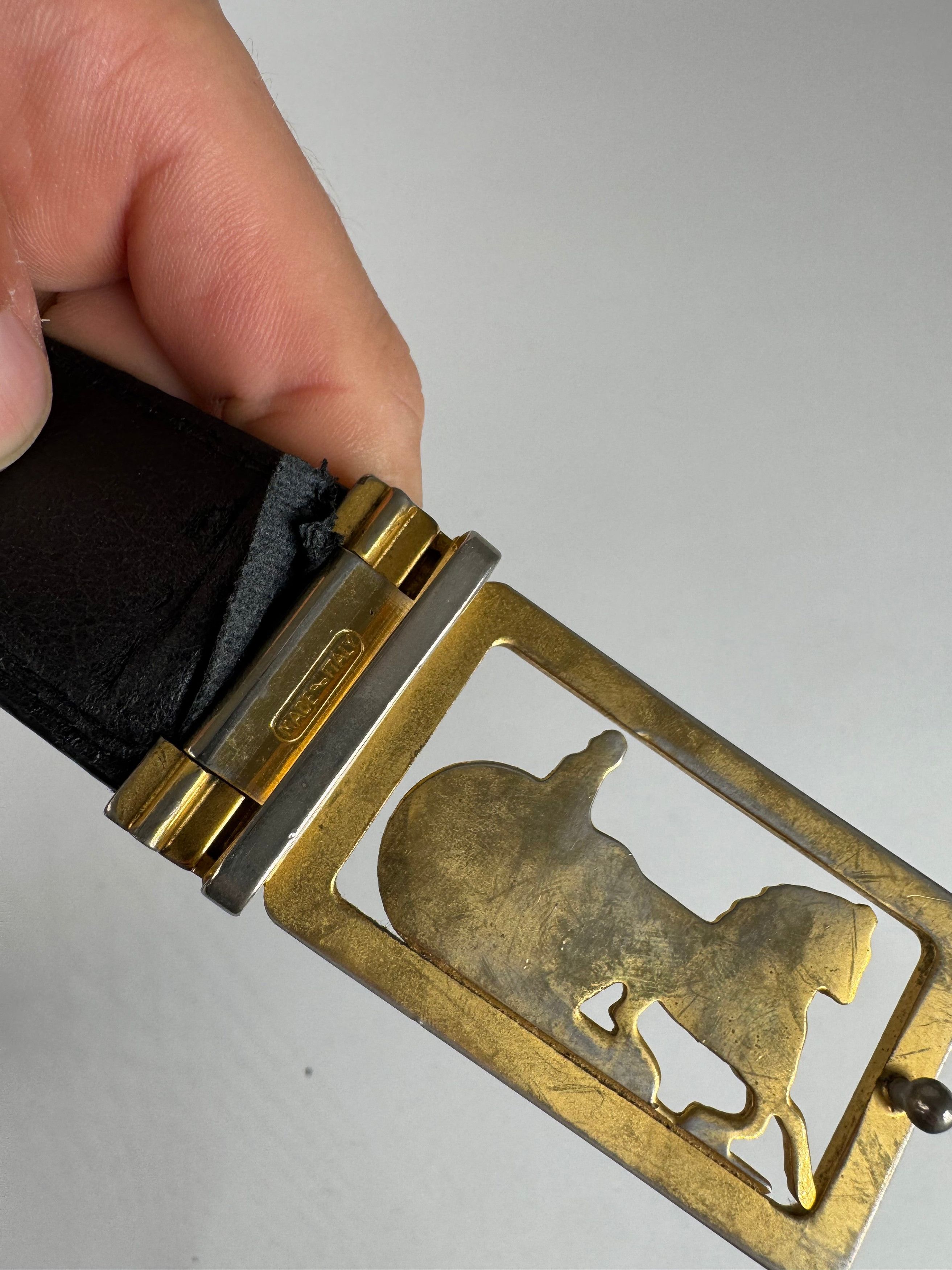 Celine Vintage Paris Leather belt black Size ONE SIZE - 7 Thumbnail