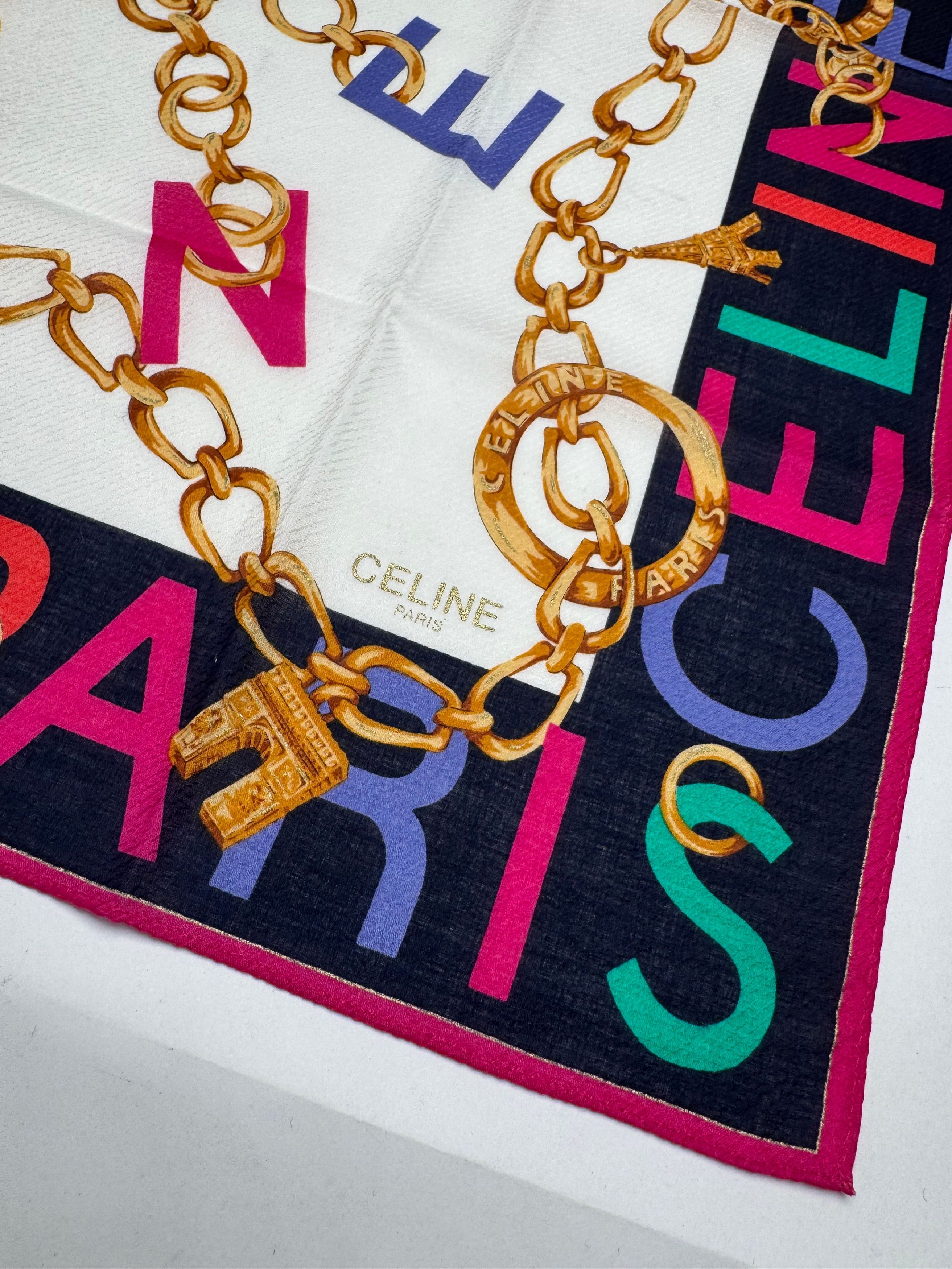 Celine Vintage Paris Silk Scarf Size ONE SIZE - 2 Thumbnail