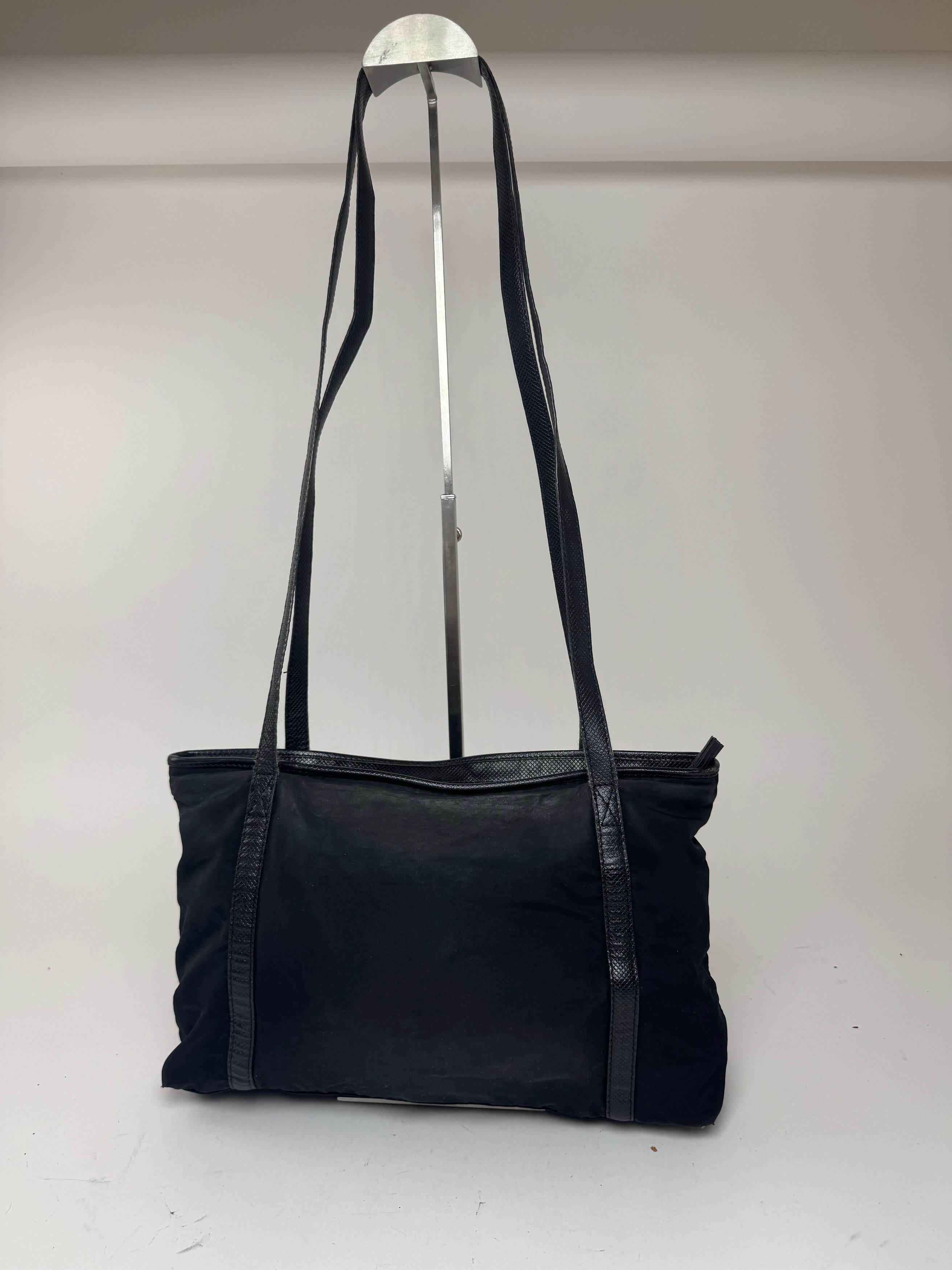 Bottega Veneta Vintage Cotton Lether Bag Black Size ONE SIZE - 3 Thumbnail