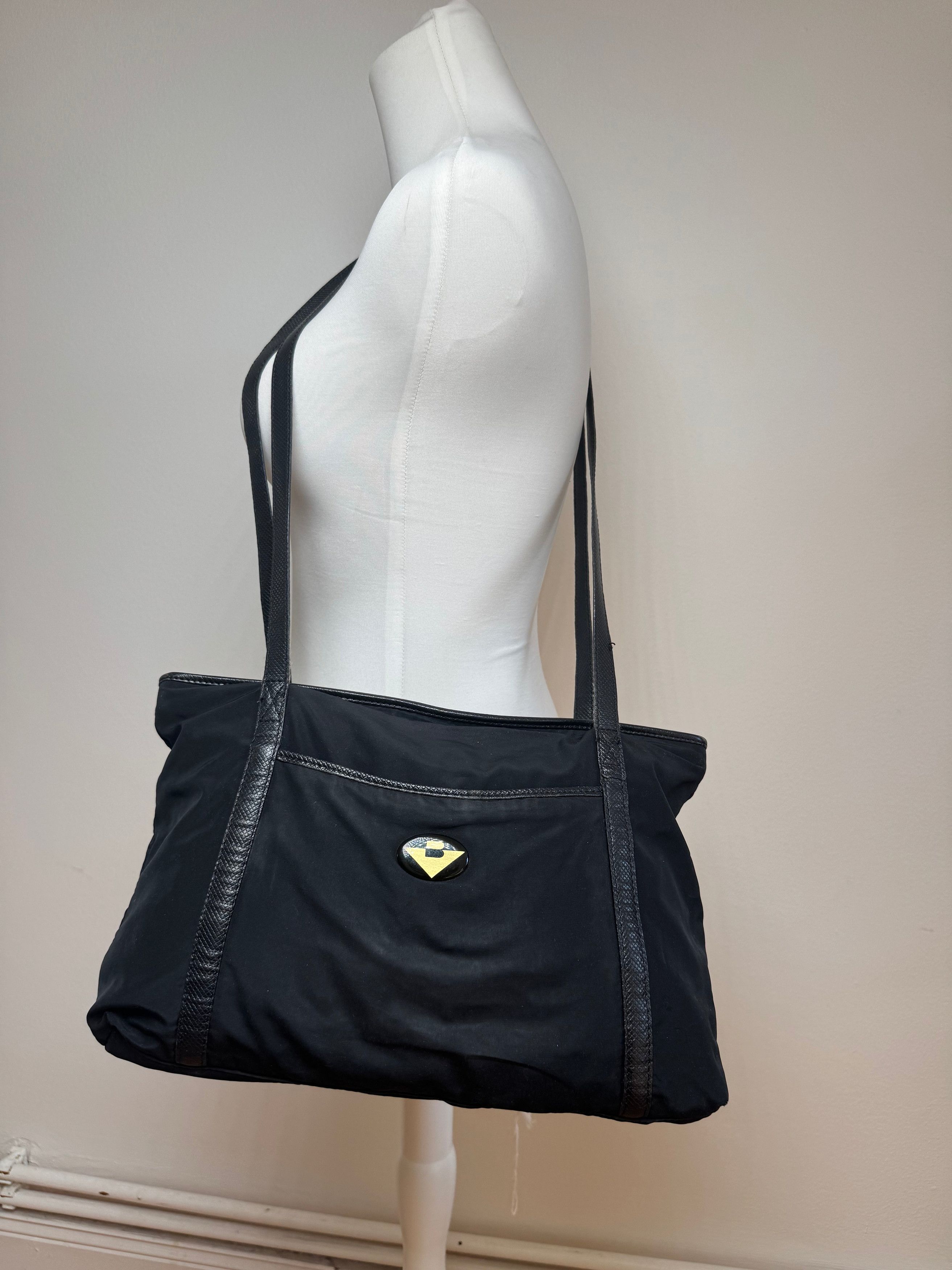 Bottega Veneta Vintage Cotton Lether Bag Black Size ONE SIZE - 8 Thumbnail