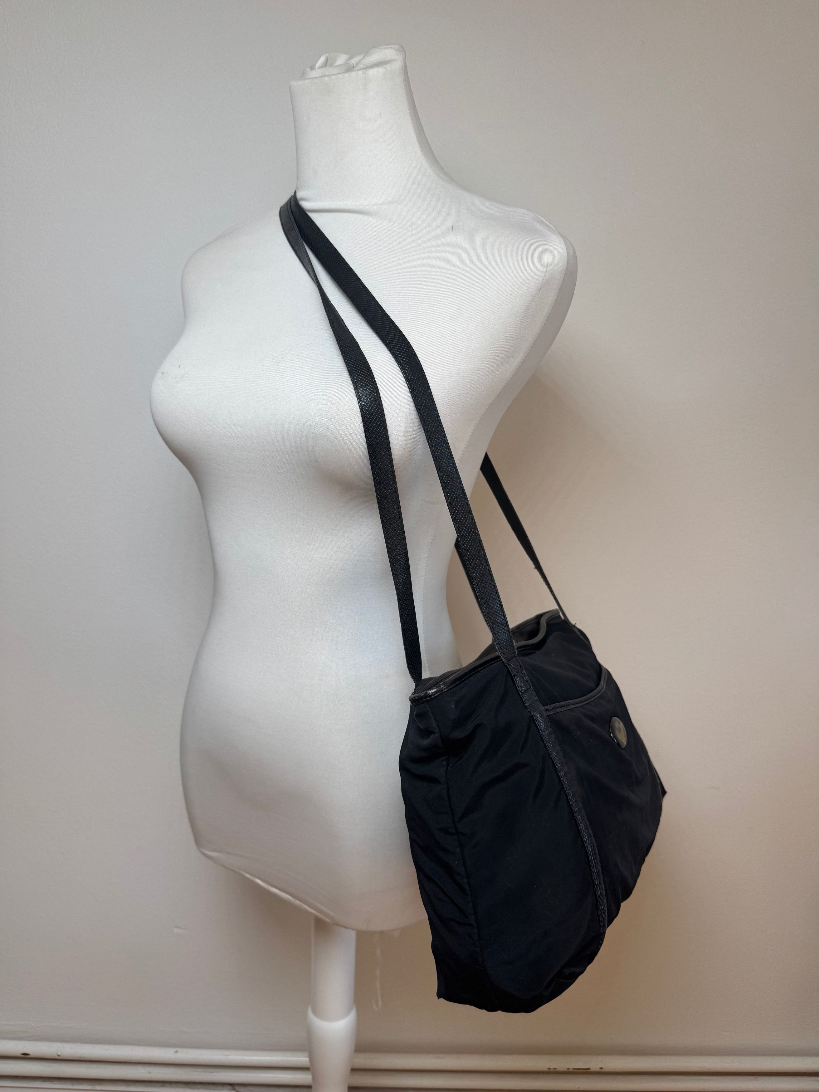 Bottega Veneta Vintage Cotton Lether Bag Black Size ONE SIZE - 14 Thumbnail