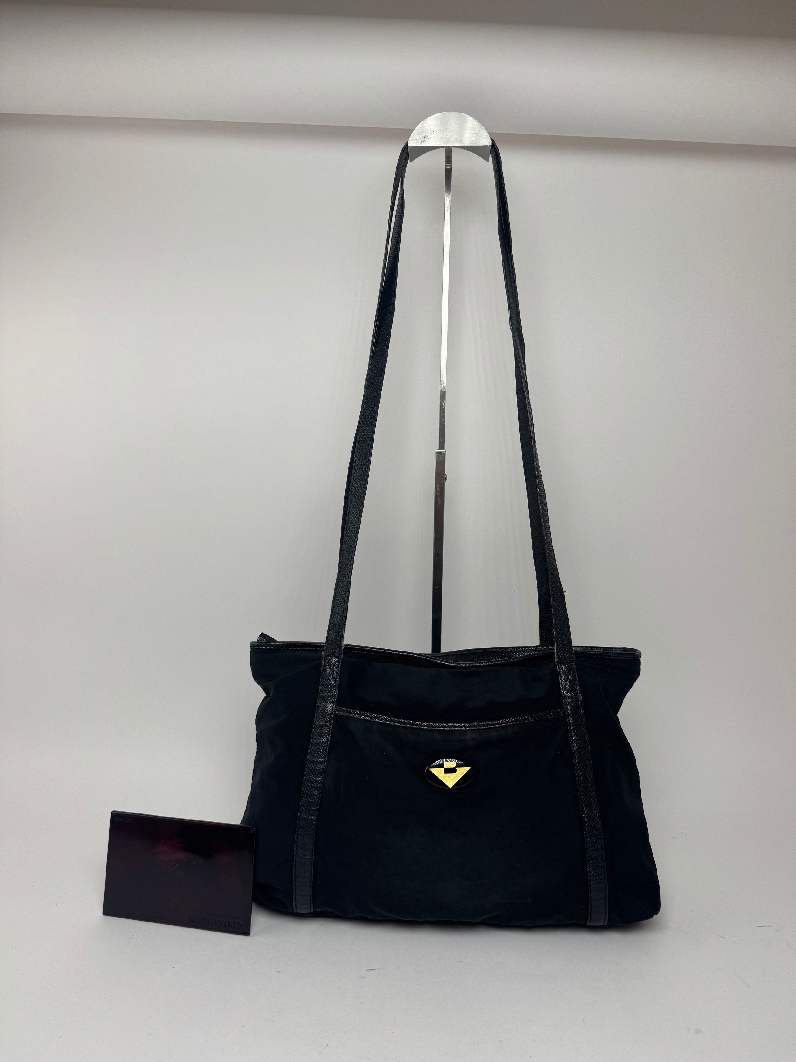 Bottega Veneta Vintage Cotton Lether Bag Black Size ONE SIZE - 15 Thumbnail