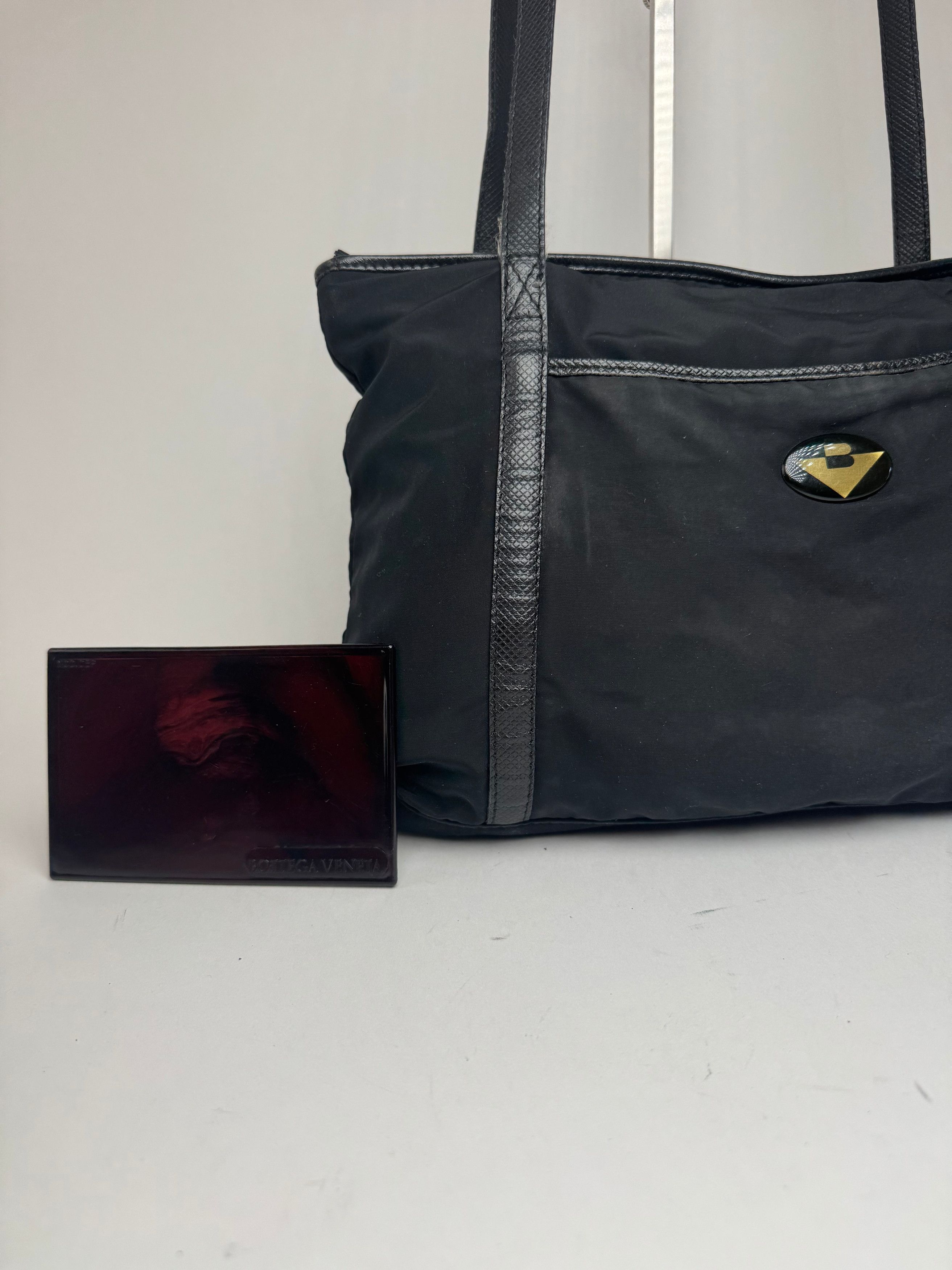 Bottega Veneta Vintage Cotton Lether Bag Black Size ONE SIZE - 2 Thumbnail