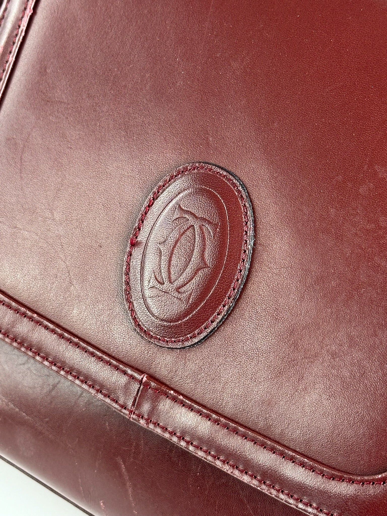 Cartier Vintage leather bag burgundy Size ONE SIZE - 2 Thumbnail