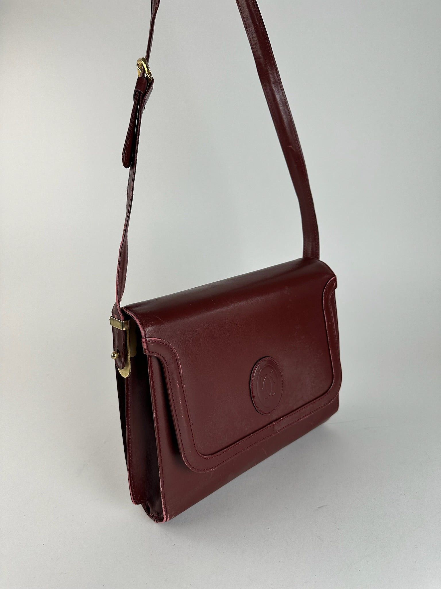 Cartier Vintage leather bag burgundy Size ONE SIZE - 9 Thumbnail