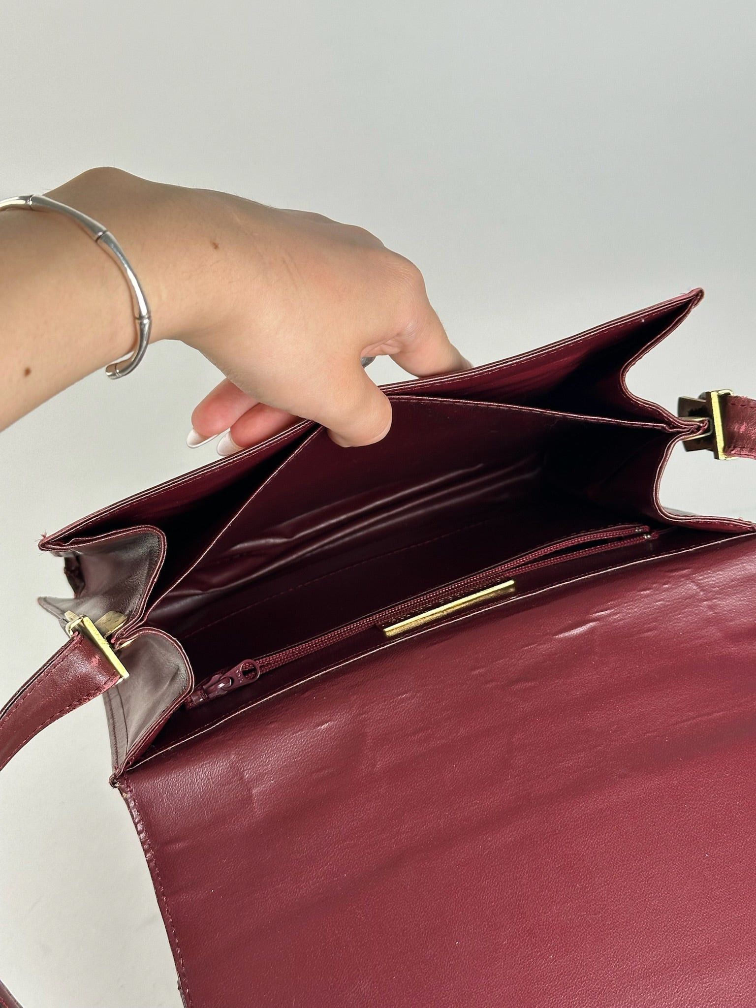 Cartier Vintage leather bag burgundy Size ONE SIZE - 5 Thumbnail