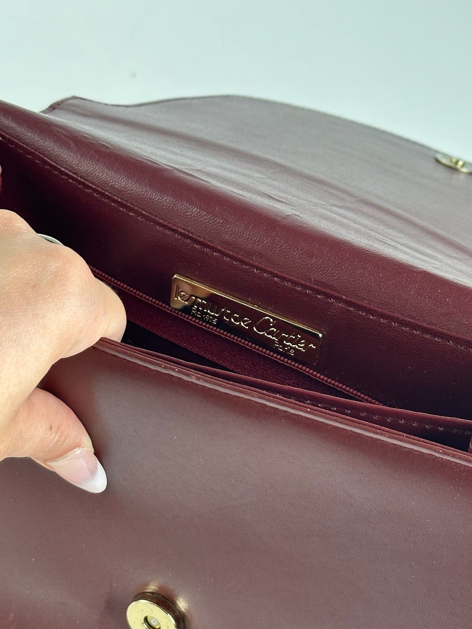 Cartier Vintage leather bag burgundy Size ONE SIZE - 4 Thumbnail
