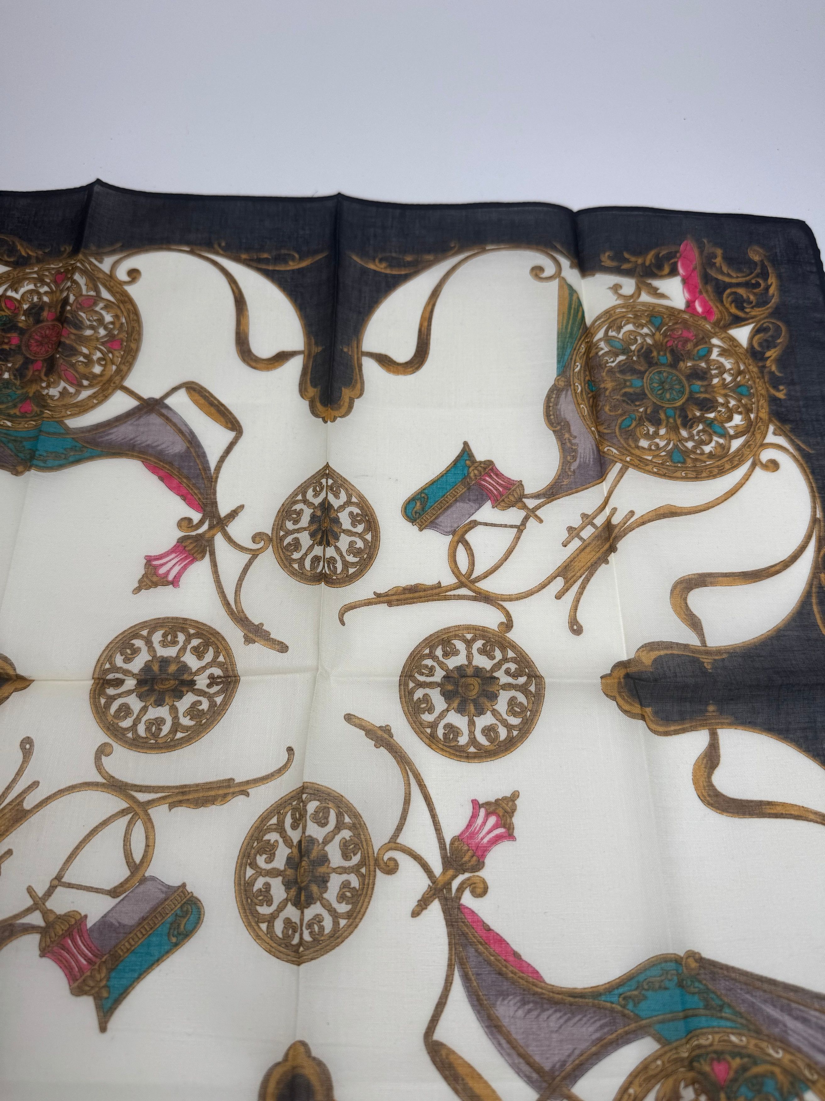Gucci Vintage Scarf Navy white Size ONE SIZE - 7 Thumbnail