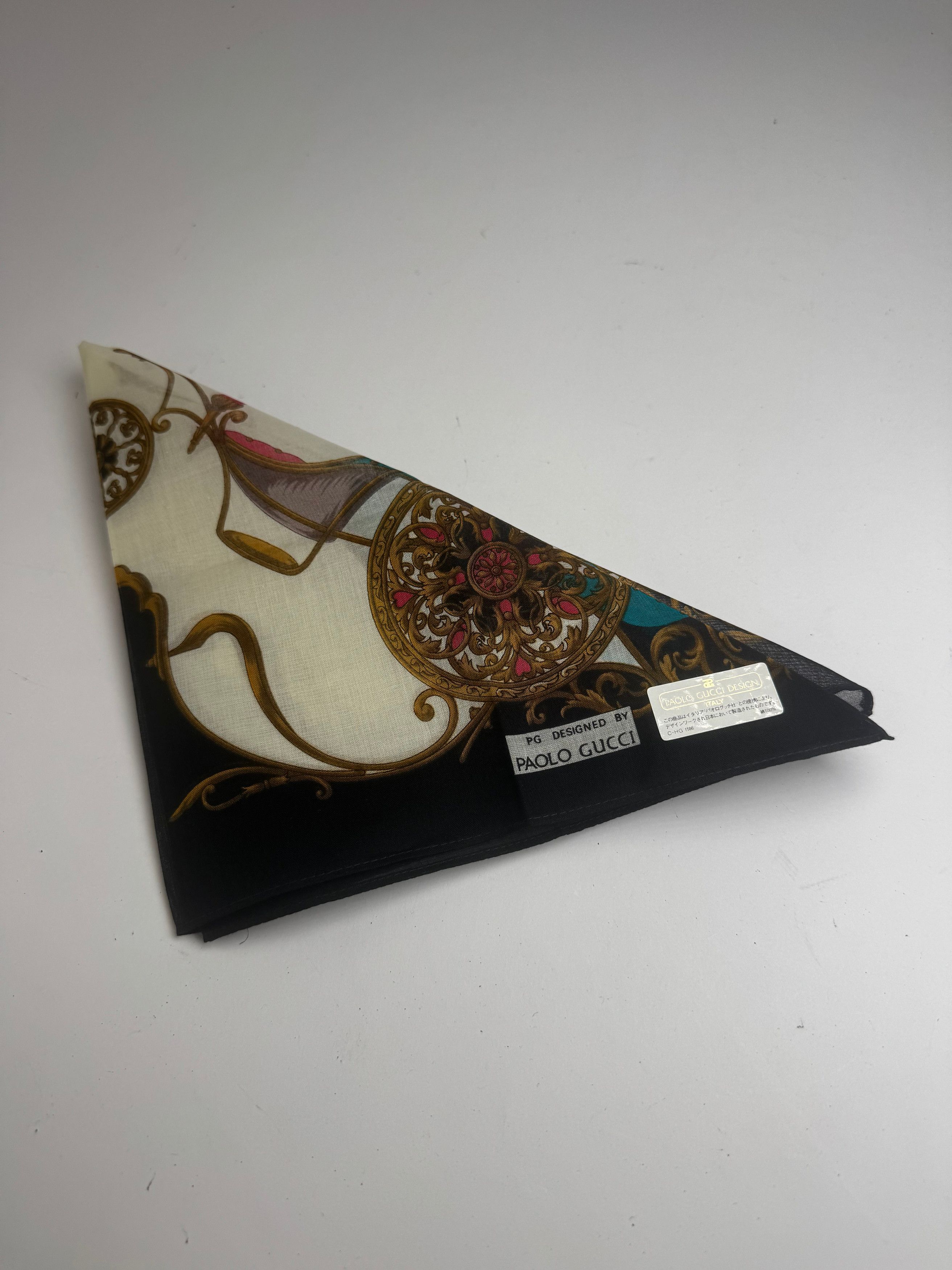 Gucci Vintage Scarf Navy white Size ONE SIZE - 9 Thumbnail