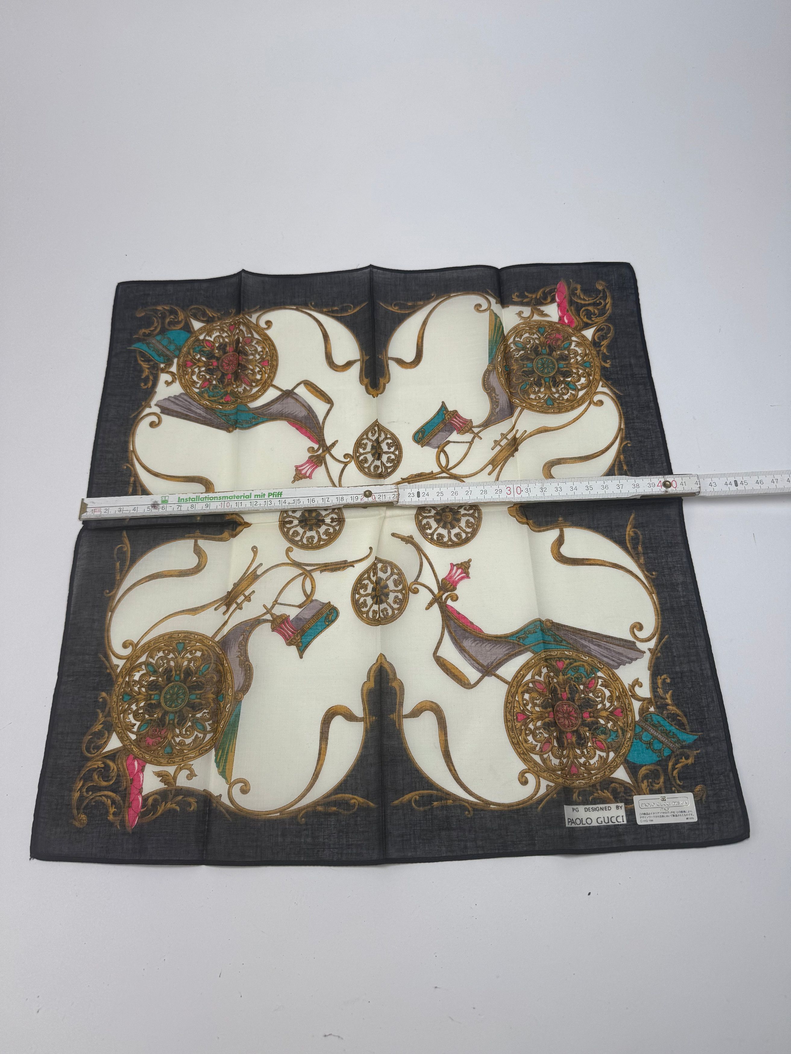 Gucci Vintage Scarf Navy white Size ONE SIZE - 8 Thumbnail