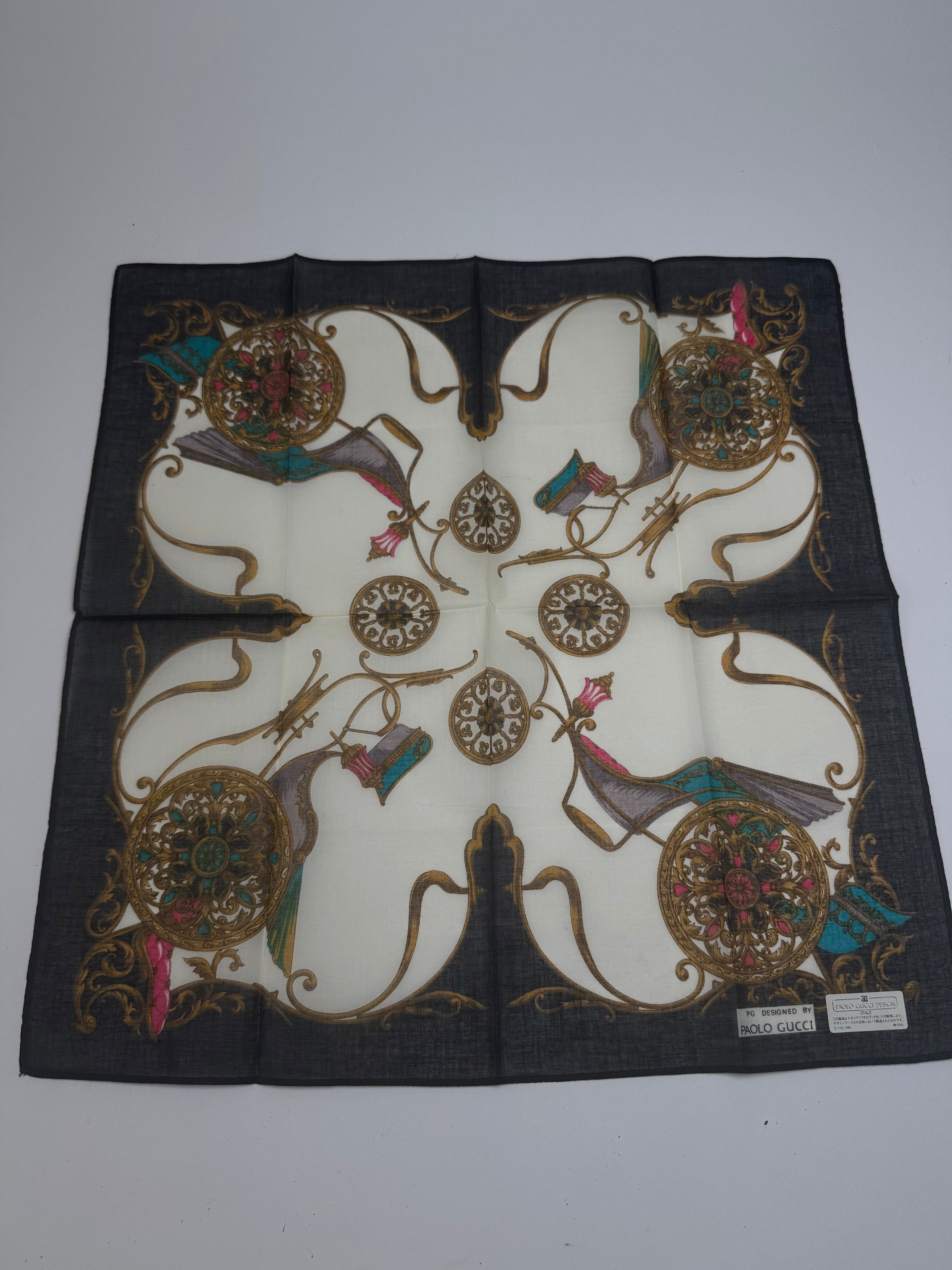 Gucci Vintage Scarf Navy white Size ONE SIZE - 10 Thumbnail