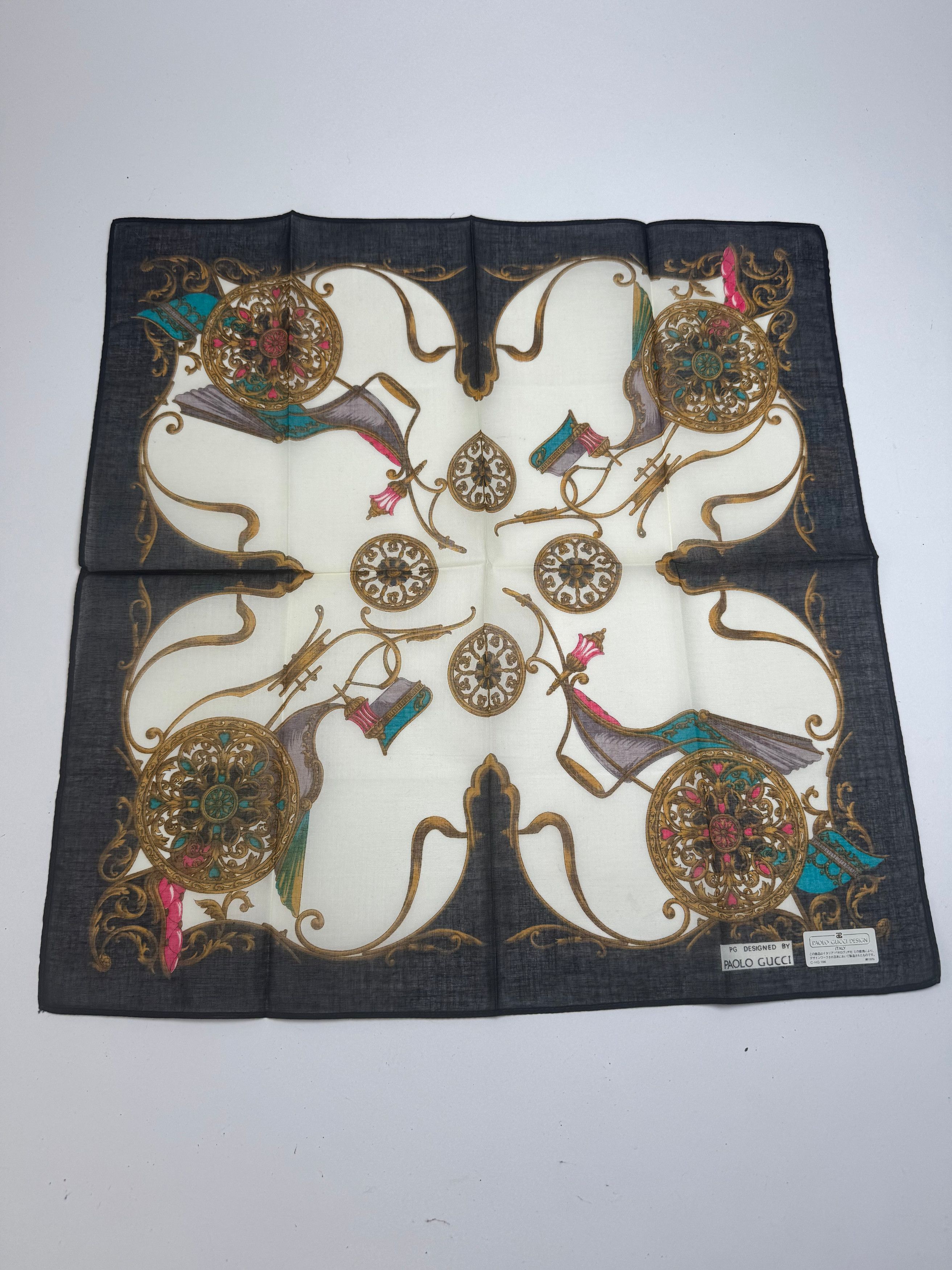 Gucci Vintage Scarf Navy white Size ONE SIZE - 3 Thumbnail