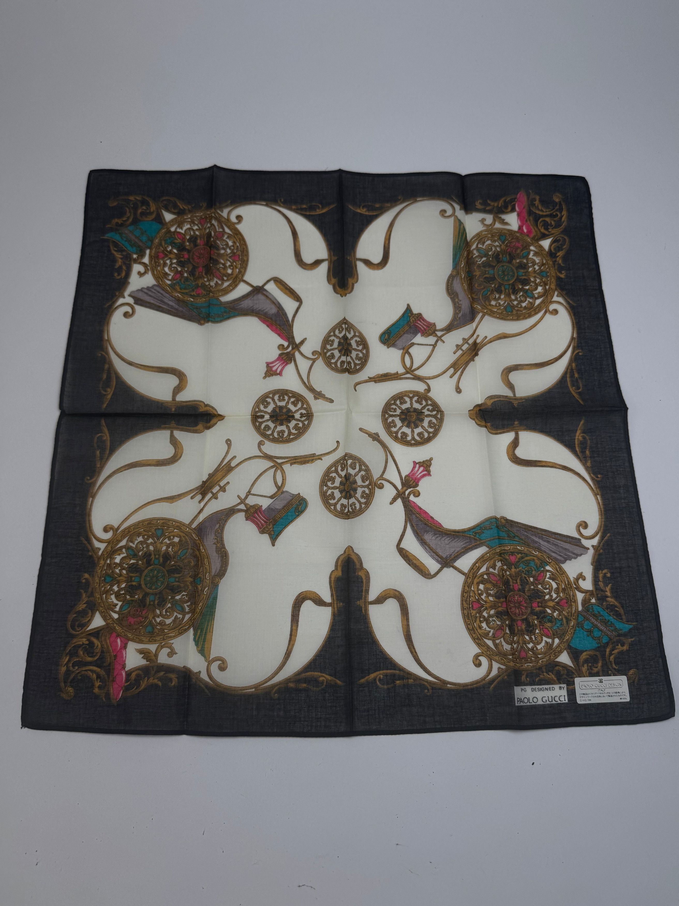 Gucci Vintage Scarf Navy white Size ONE SIZE - 5 Thumbnail