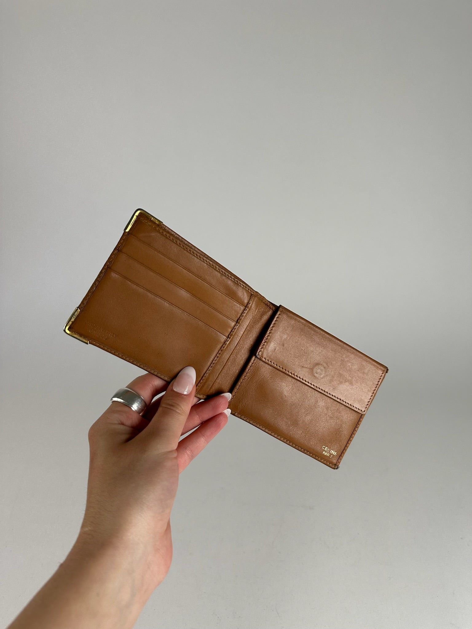 Celine Vintage Paris Leather Wallet / card holder beige Size ONE SIZE - 7 Thumbnail