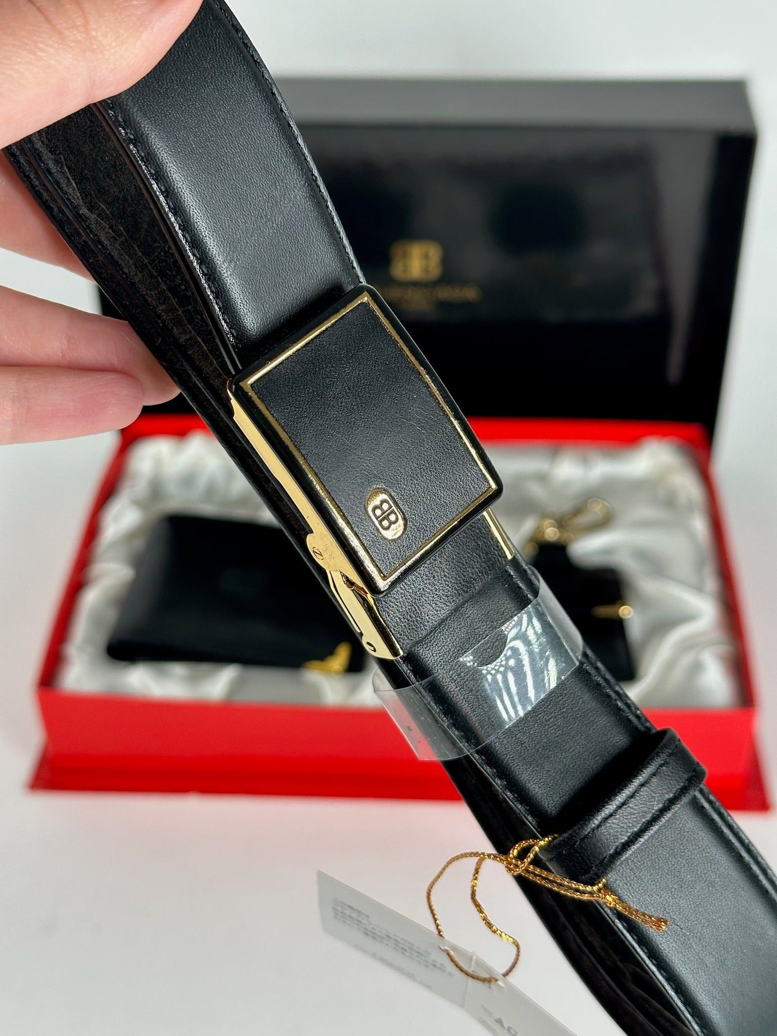 Balenciaga Vintage Leather Belt, wallet & card Holder set Black Size ONE SIZE - 4 Thumbnail