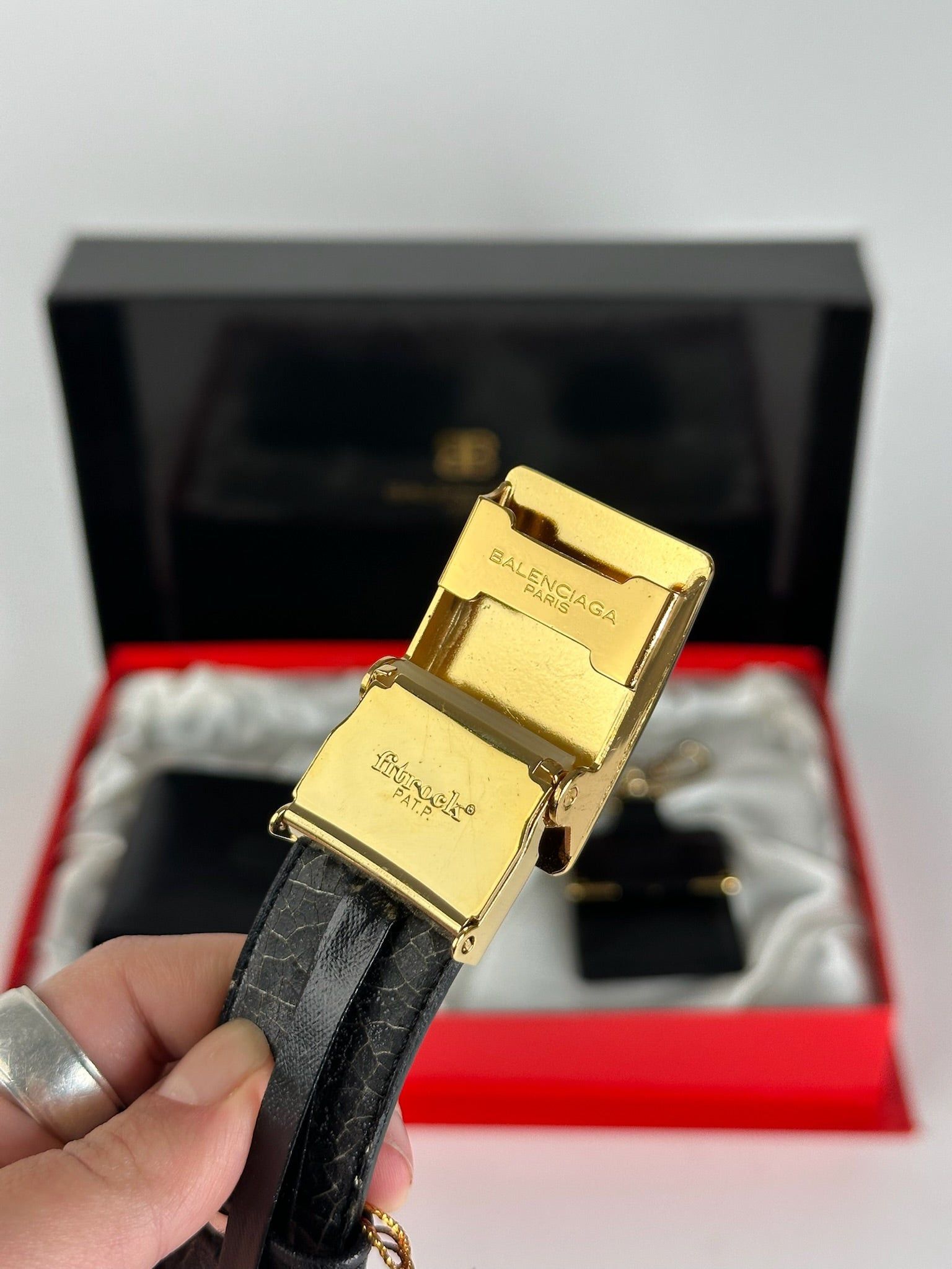 Balenciaga Vintage Leather Belt, wallet & card Holder set Black Size ONE SIZE - 3 Thumbnail