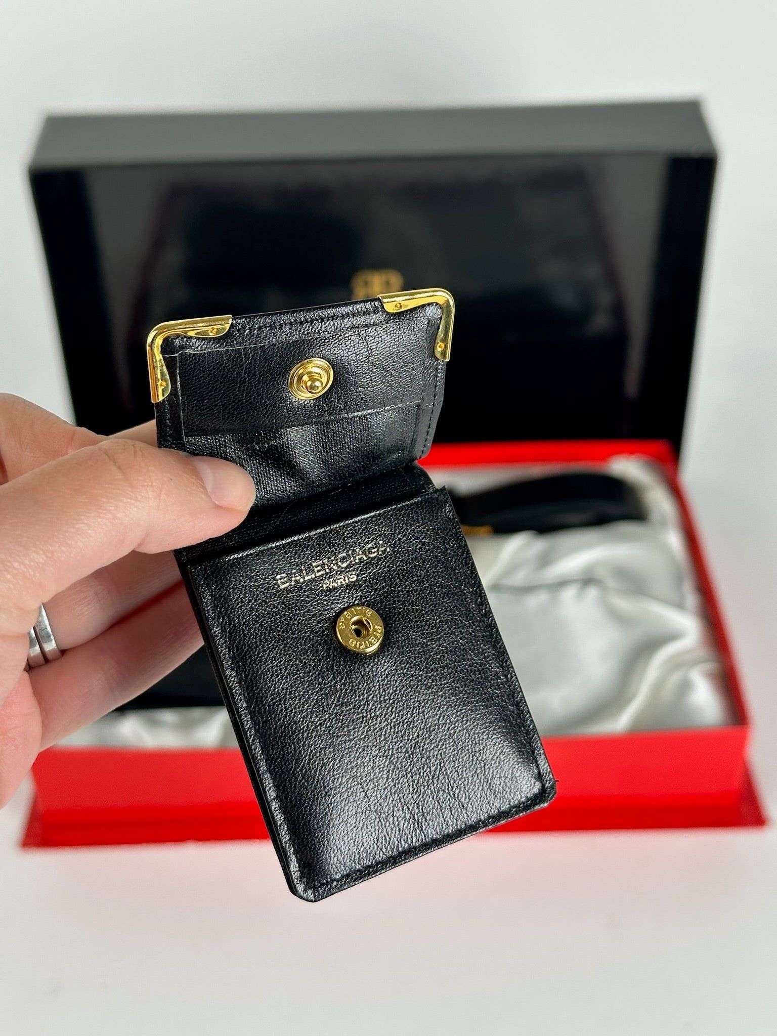 Balenciaga Vintage Leather Belt, wallet & card Holder set Black Size ONE SIZE - 6 Thumbnail