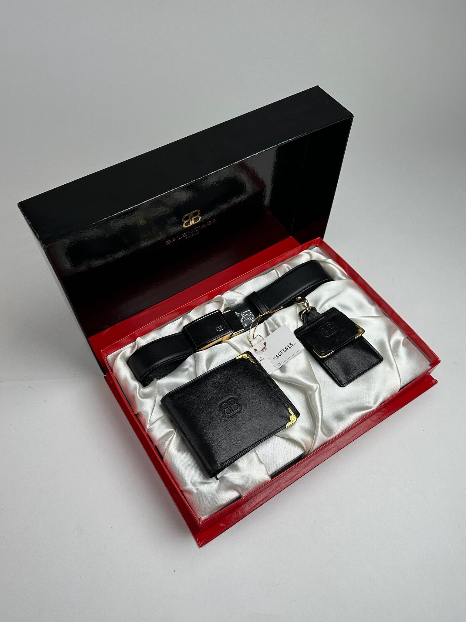 Balenciaga Vintage Leather Belt, wallet & card Holder set Black Size ONE SIZE - 5 Thumbnail