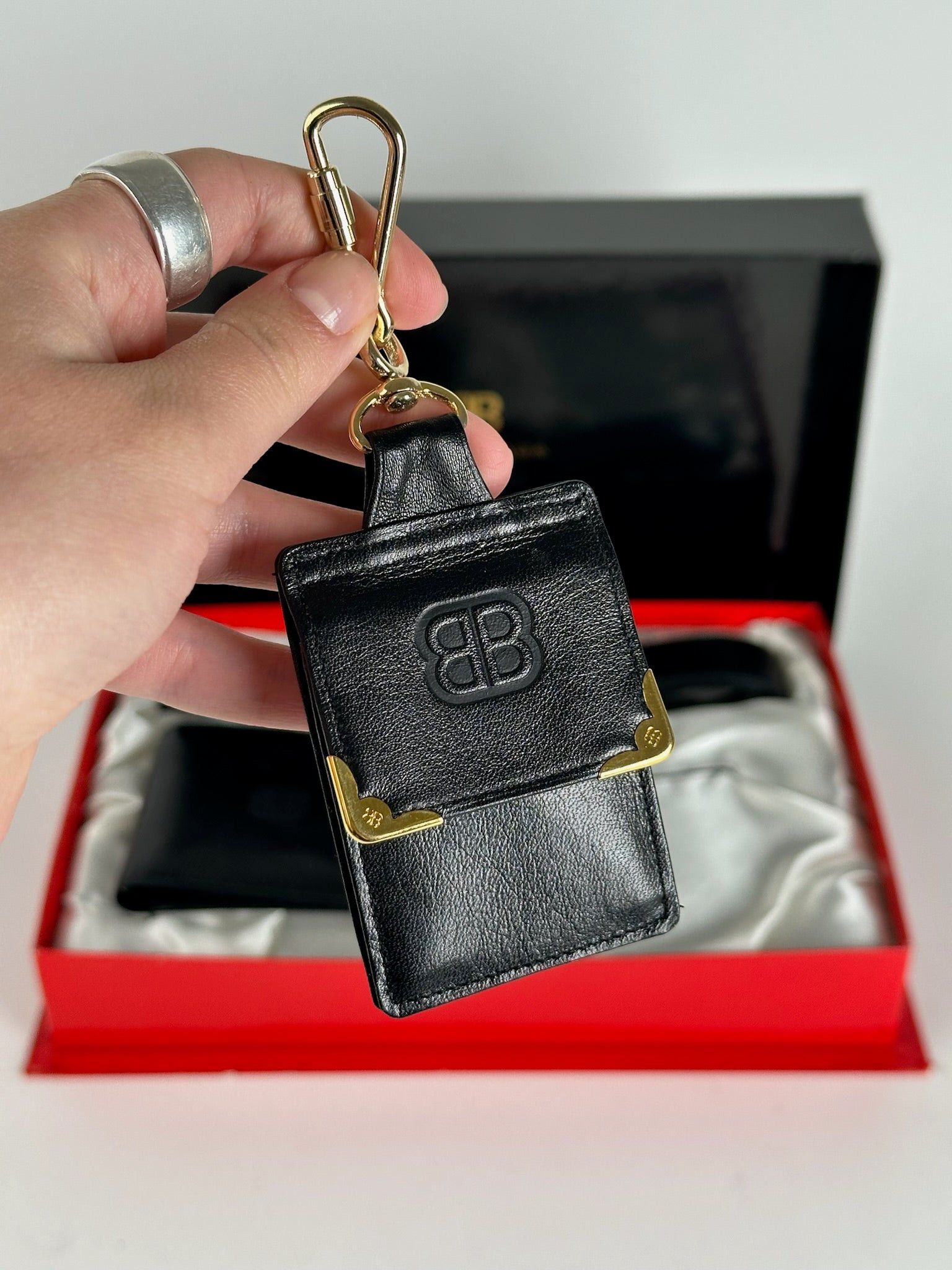 Balenciaga Vintage Leather Belt, wallet & card Holder set Black Size ONE SIZE - 9 Thumbnail