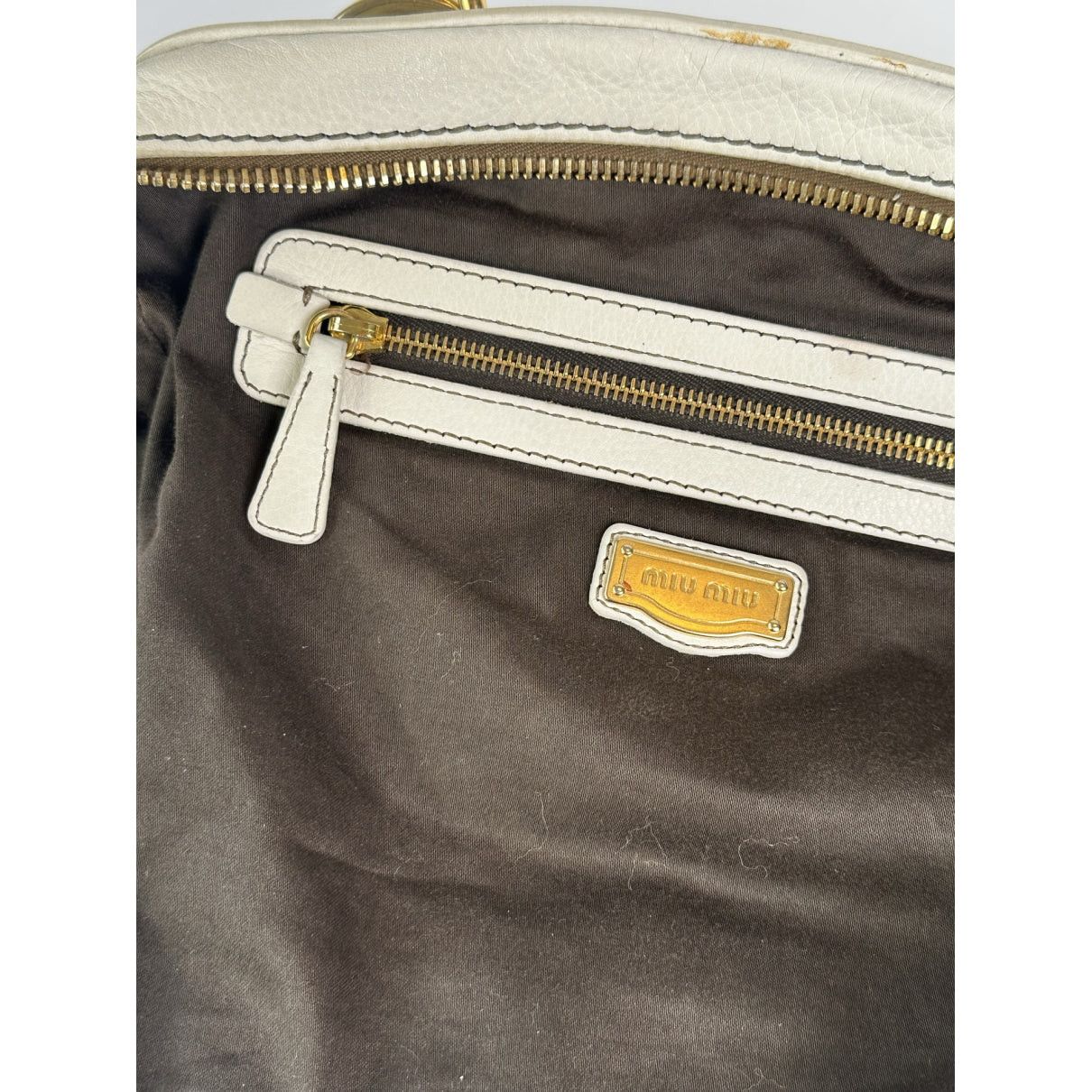 Miu Miu White Leather Handbag Size ONE SIZE - 2 Thumbnail