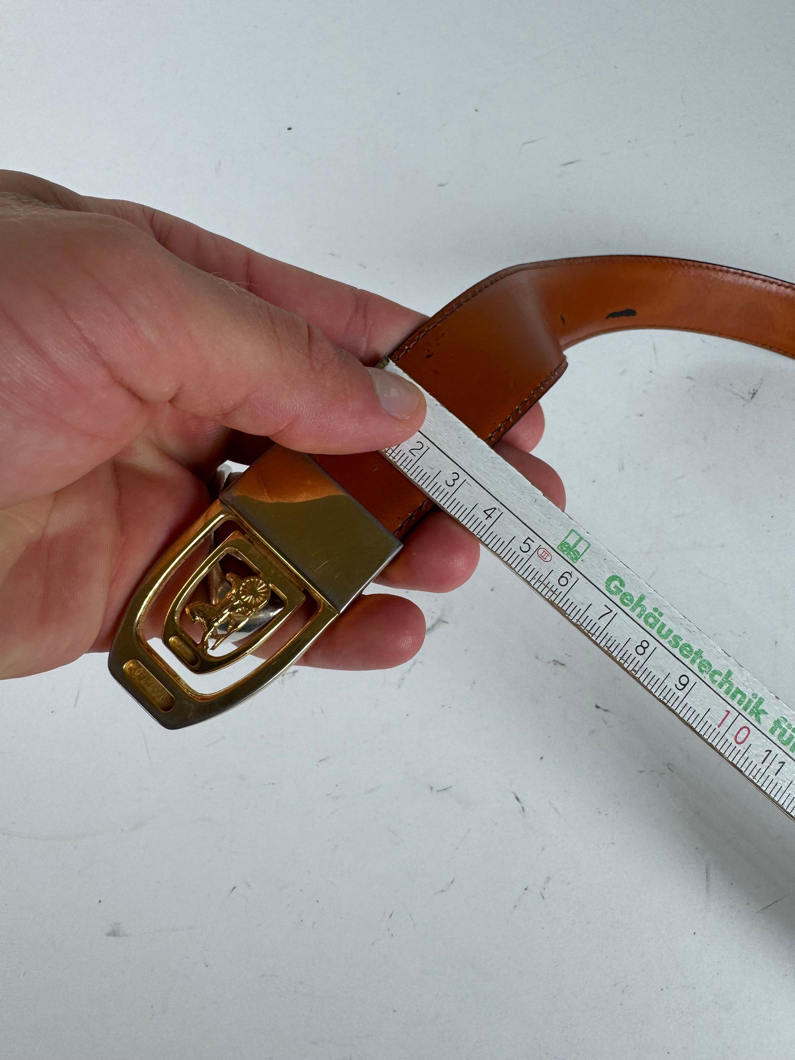 Celine Vintage Paris Leather Belt red Size ONE SIZE - 10 Thumbnail