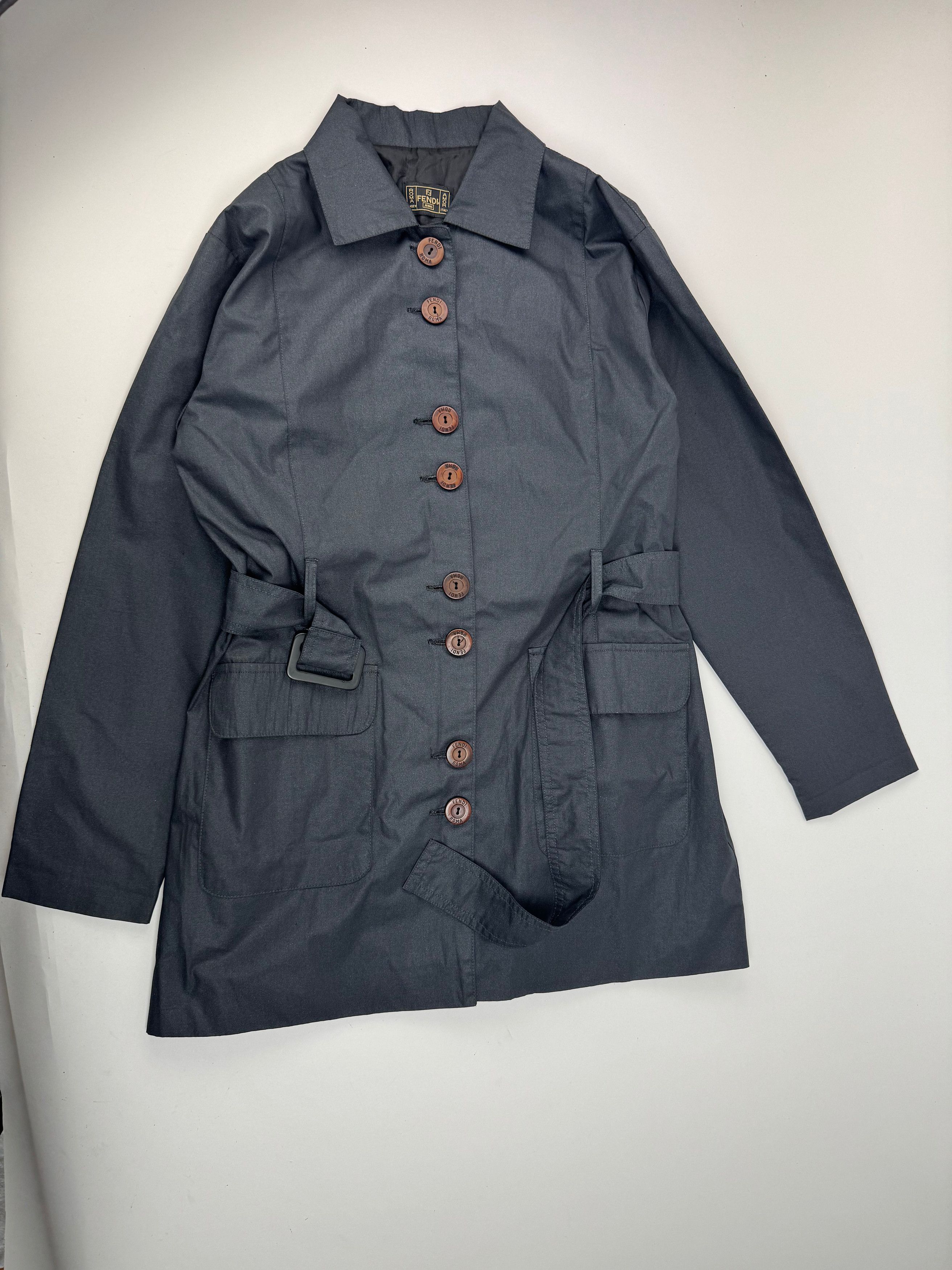 Fendi Vintage Roma Trenchcoat Anthrazit M Size M / US 6-8 / IT 42-44 - 8 Thumbnail