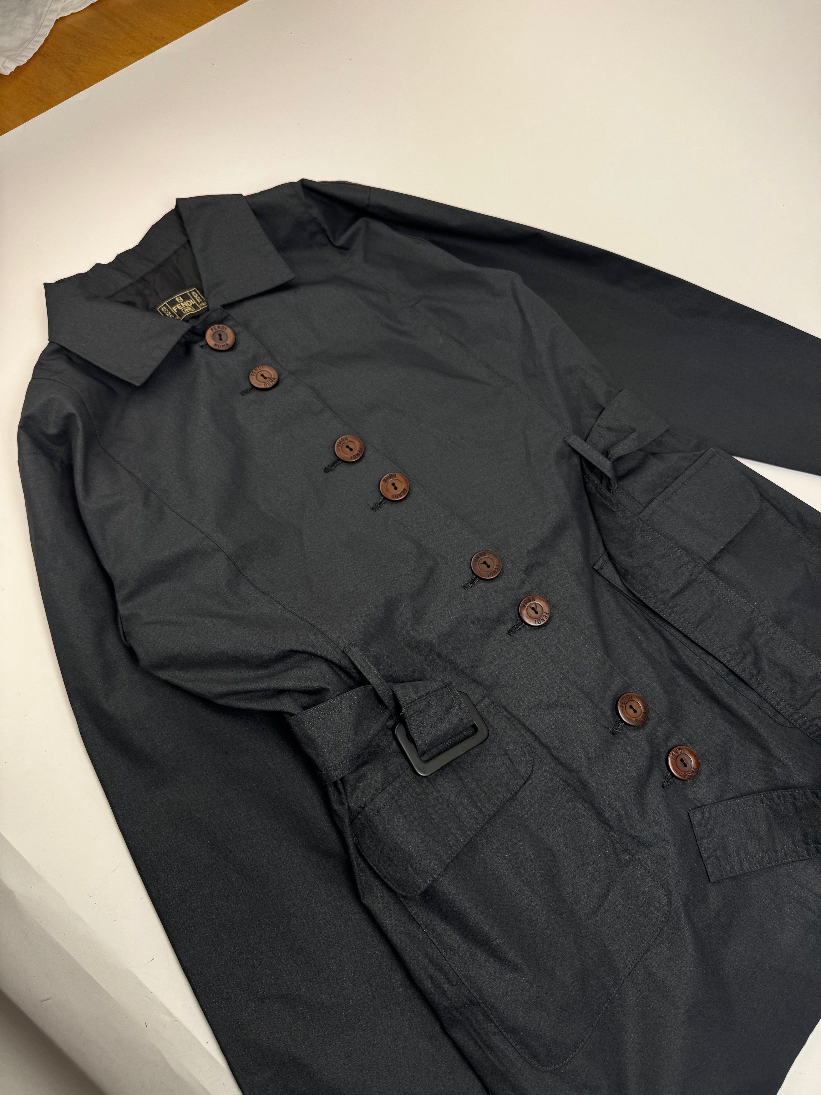 Fendi Vintage Roma Trenchcoat Anthrazit M Size M / US 6-8 / IT 42-44 - 4 Thumbnail