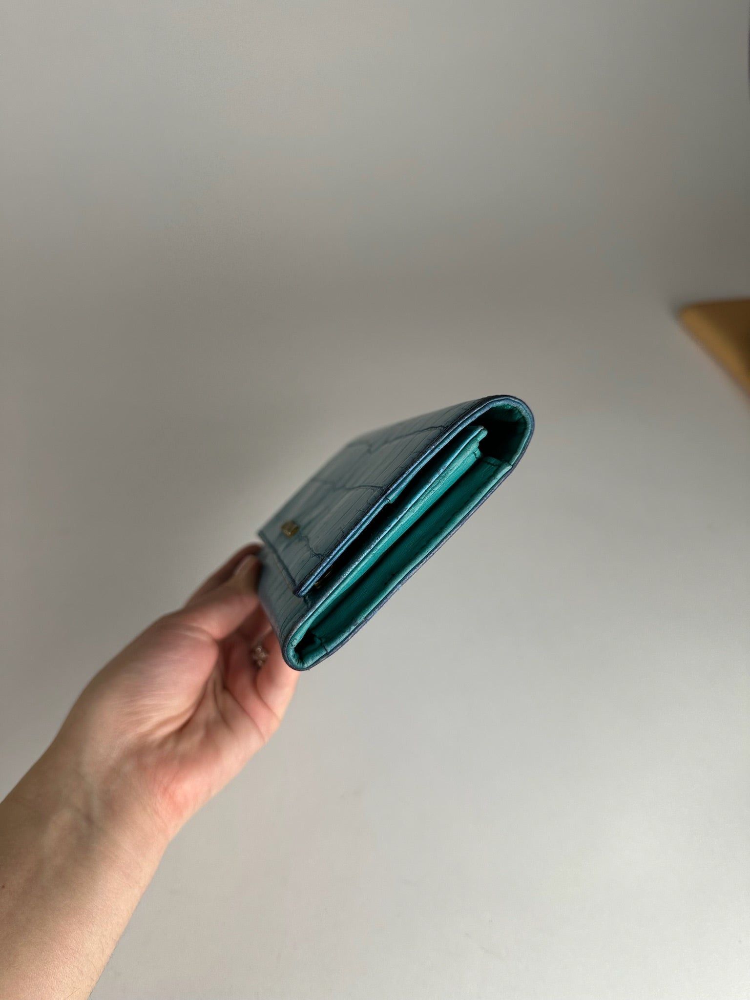 Miu Miu Vintage Leather Wallet Blue Size ONE SIZE - 4 Thumbnail
