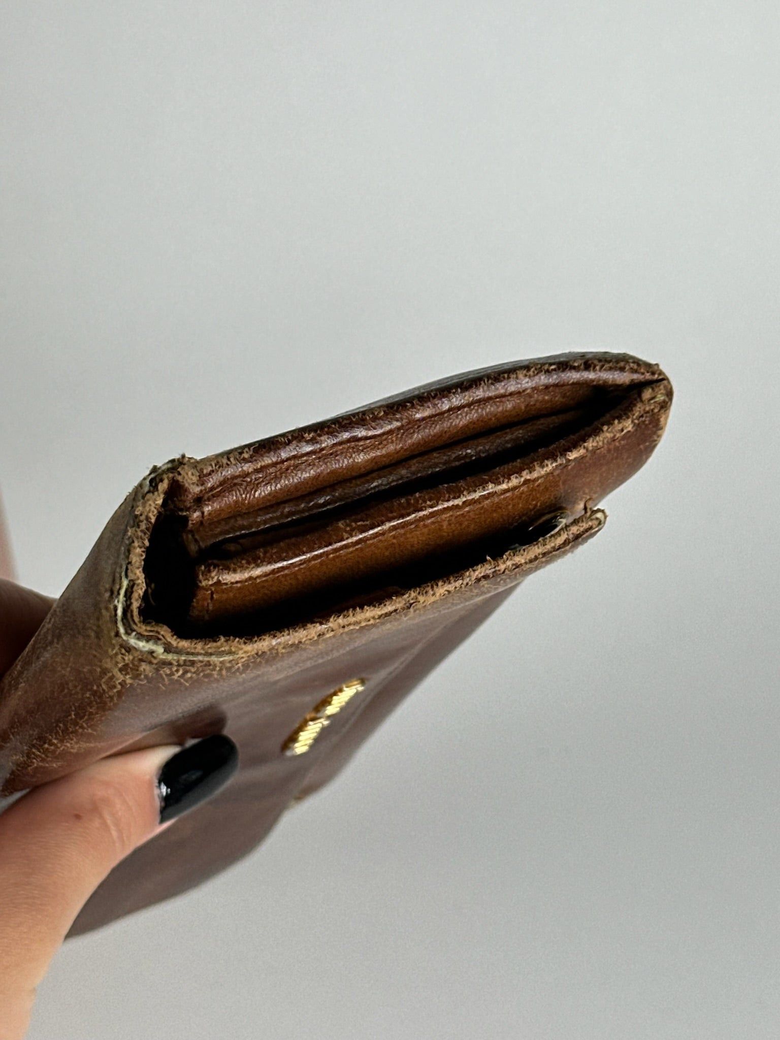 Miu Miu Vintage Leather wallet brown Size ONE SIZE - 6 Thumbnail